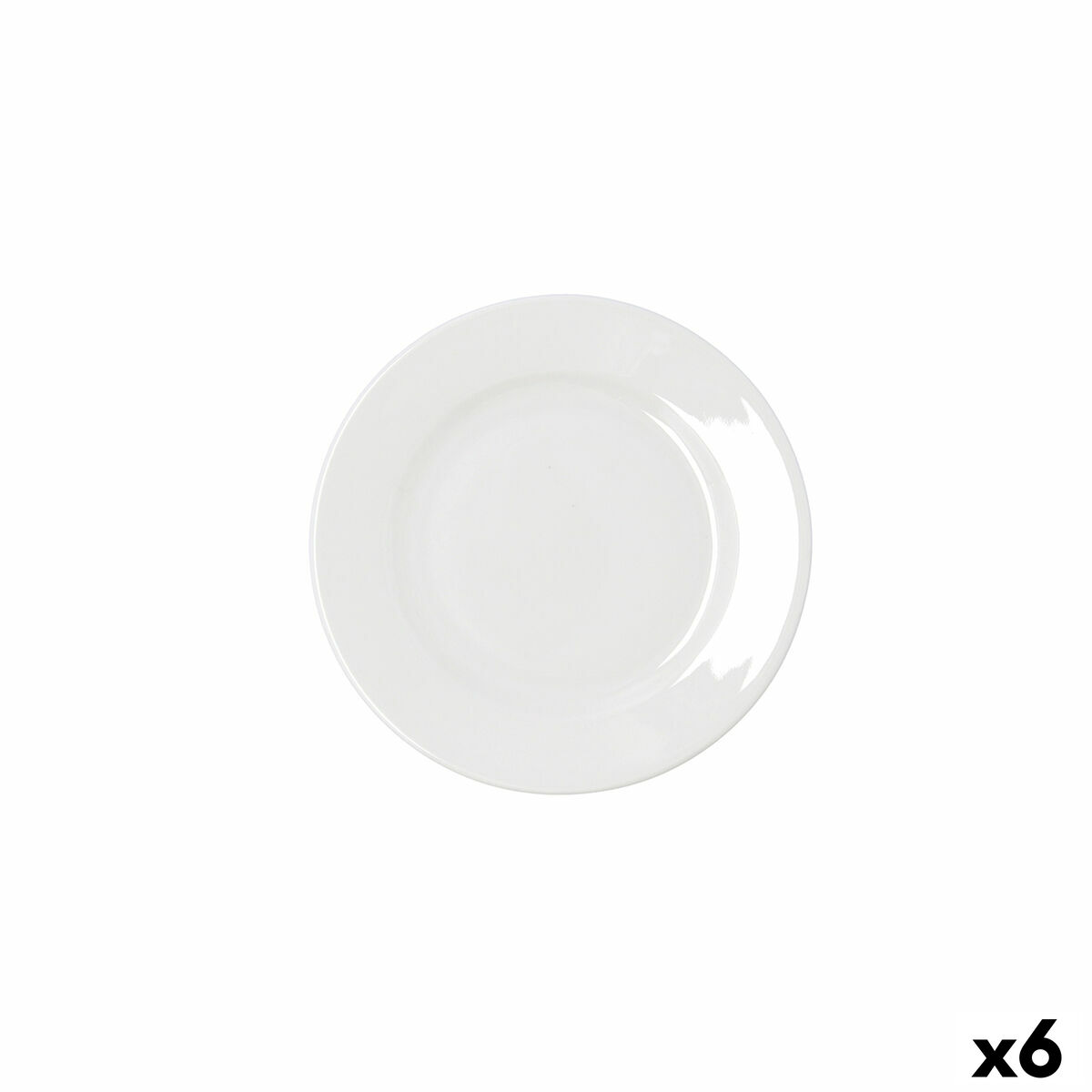 Flat Plate Bidasoa Serenity Hydrozero White Ceramic  17 cm (6 Units)