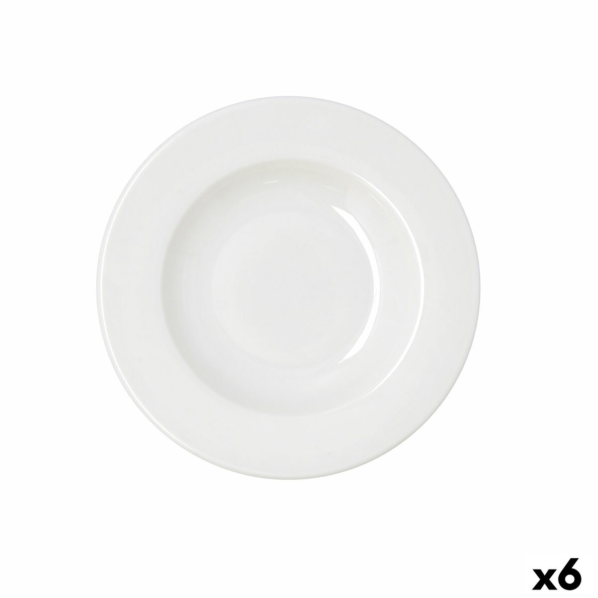 Deep Plate Bidasoa Serenity Hydrozero White Ceramic  23 cm (6 Units)
