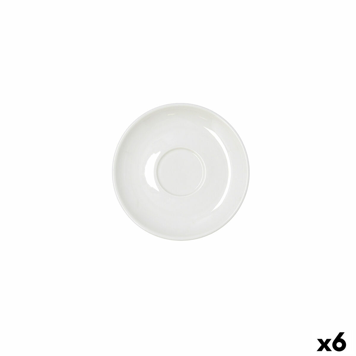 Plate Bidasoa Serenity Hydrozero White Ceramic  15 cm Coffee (6 Units)