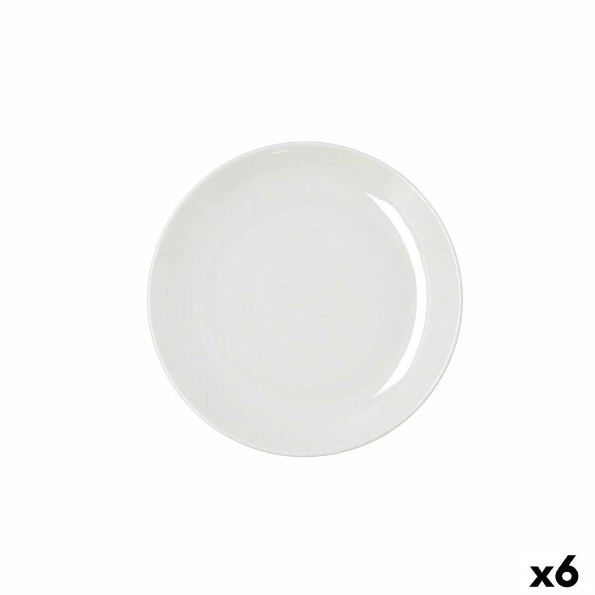 Flat Plate Bidasoa Harmony Hydrozero White Ceramic  19 cm (6 Units)