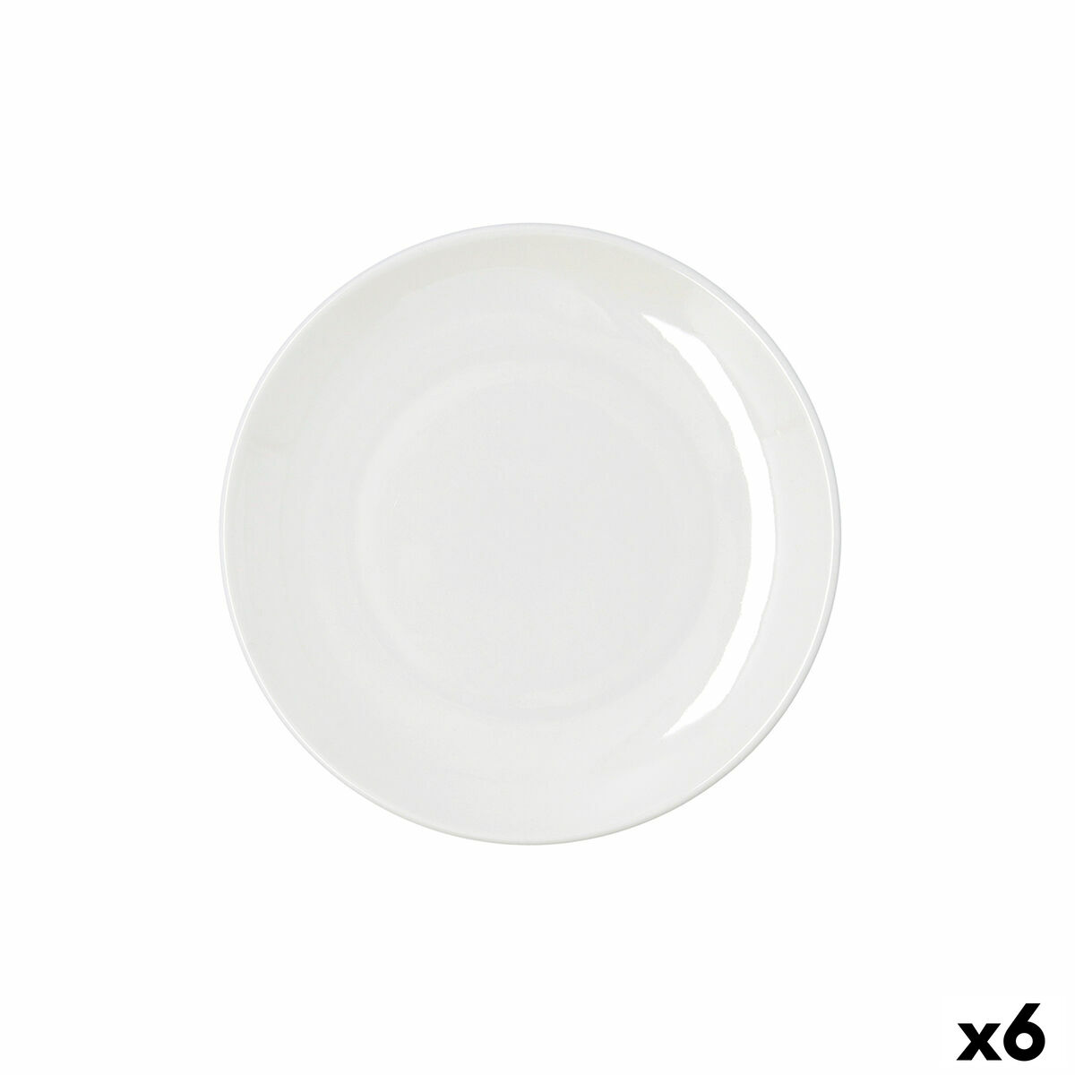 Flat Plate Bidasoa Harmony Hydrozero White Ceramic  21 cm (6 Units)