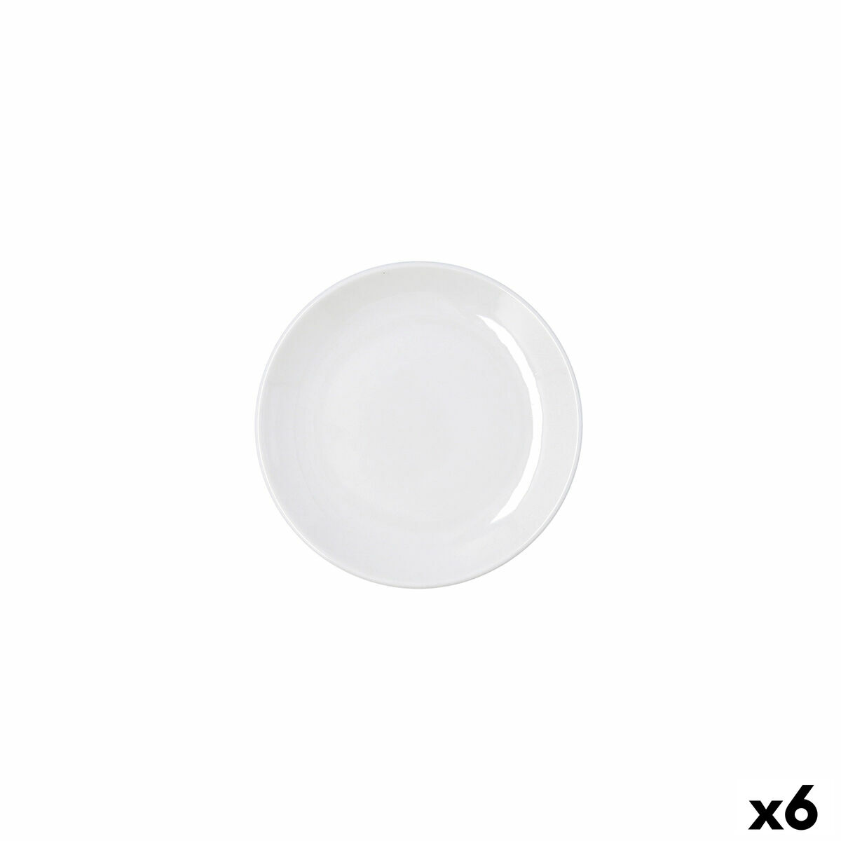 Flat Plate Bidasoa Harmony Hydrozero White Ceramic  15 cm (6 Units)
