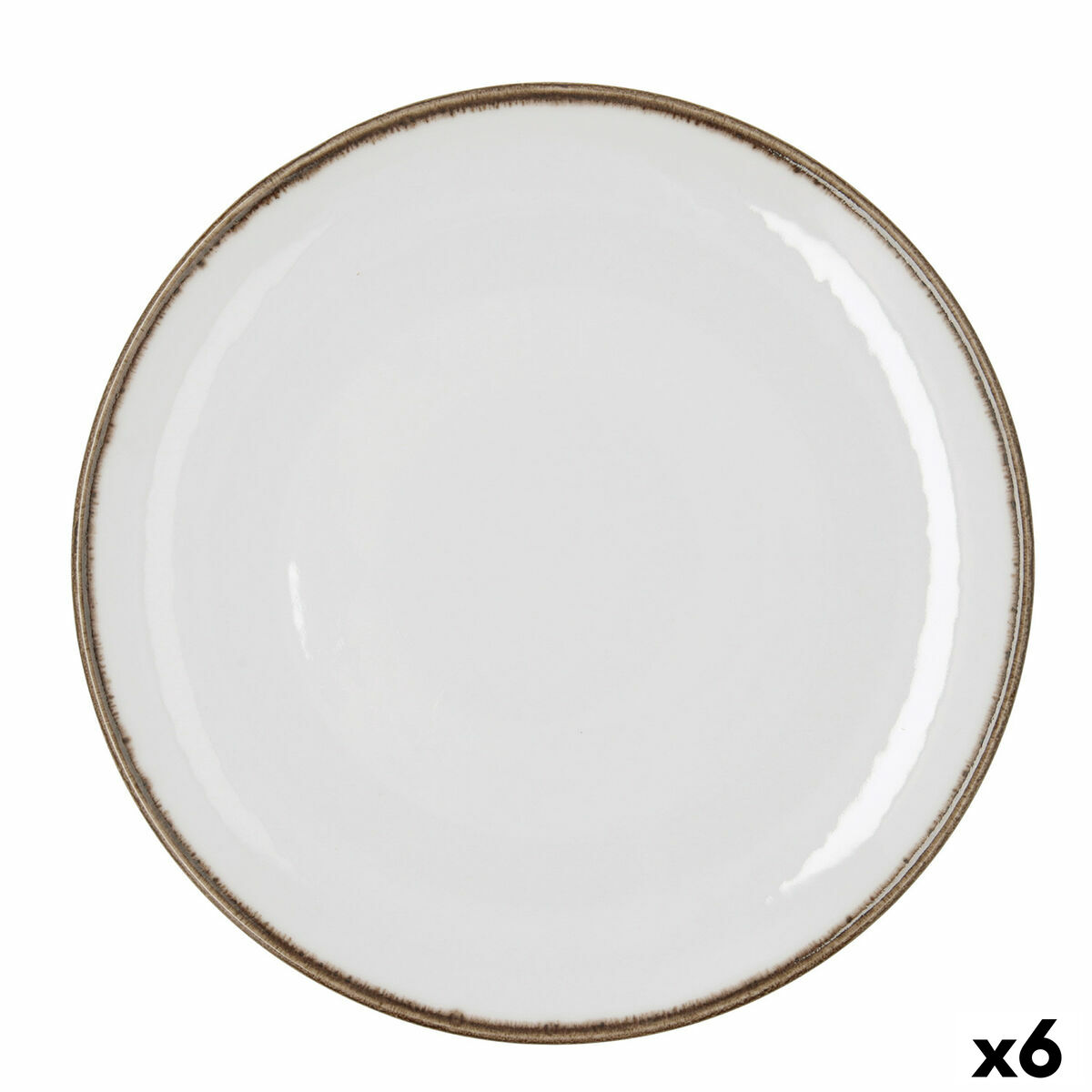 Pizza Plate Bidasoa Orion Hydrozero White Ceramic  30 cm (6 Units)