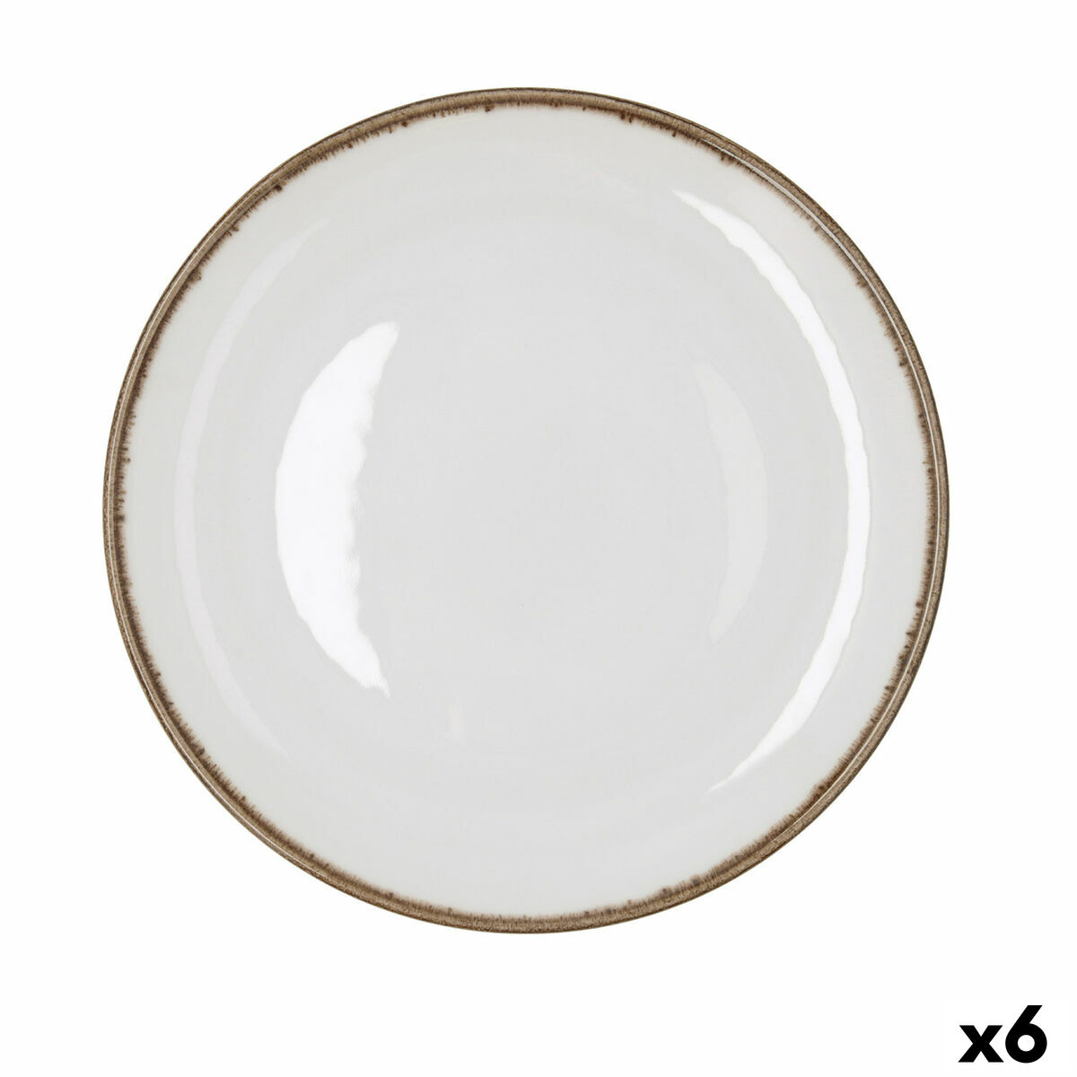 Flat Plate Bidasoa Orion Hydrozero White Ceramic  27 cm (6 Units)