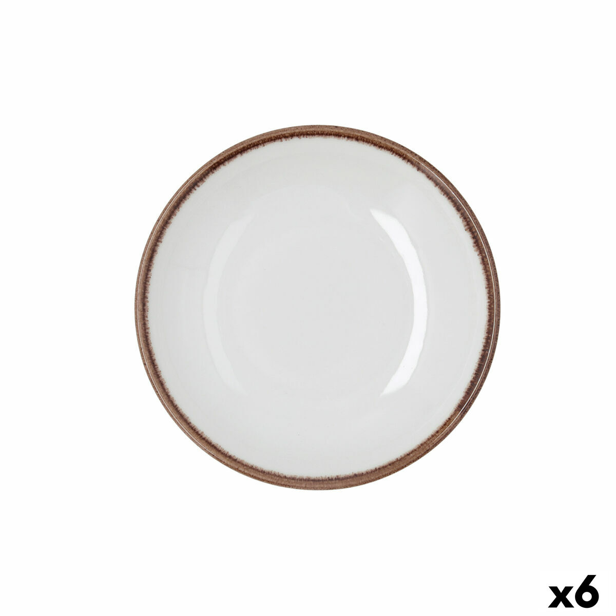 Deep Plate Bidasoa Orion Hydrozero White Ceramic  20 cm (6 Units)