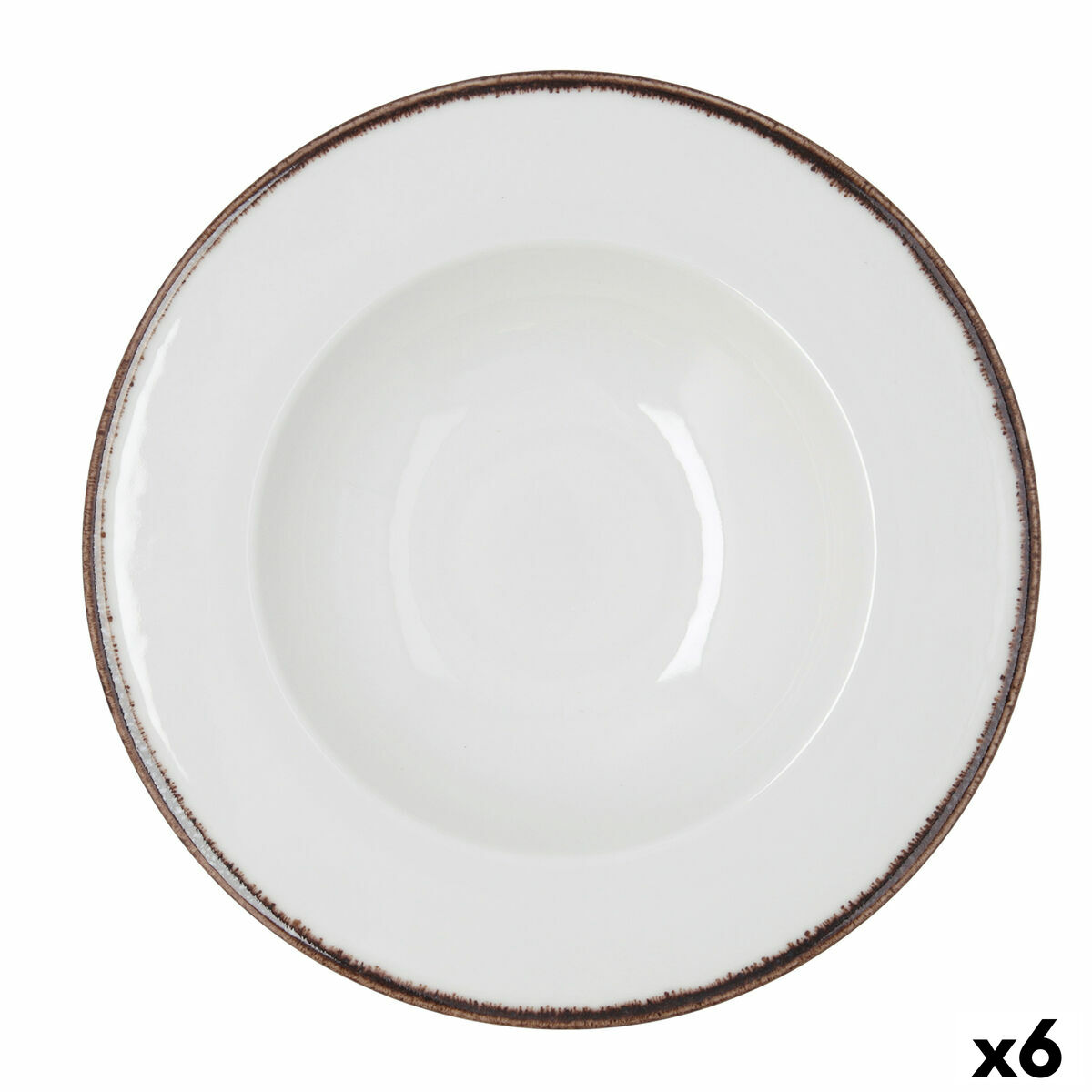 Pasta Dish Bidasoa Orion Hydrozero White Ceramic  30 cm (6 Units)