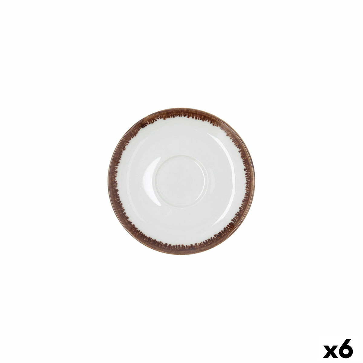 Plate Bidasoa Orion Hydrozero White Ceramic  14 cm Coffee (6 Units)