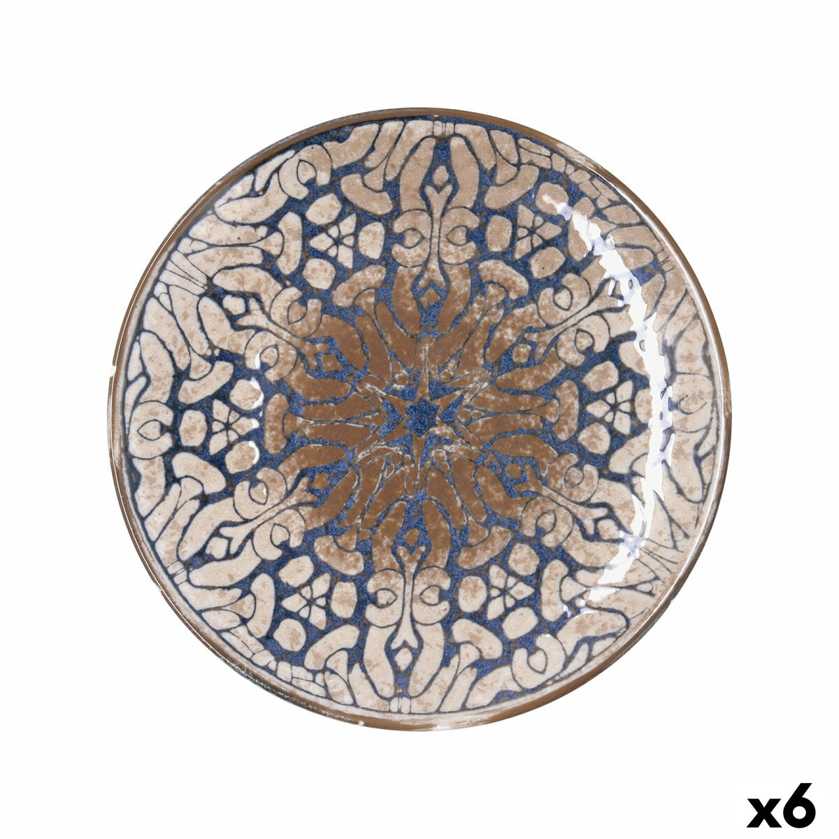Flat Plate Bidasoa Deneb Hydrozero Brown Ceramic  27 cm (6 Units)