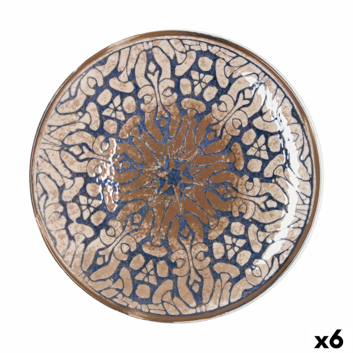 Pizza Plate Bidasoa Deneb Hydrozero Brown Ceramic  30 cm (6 Units)