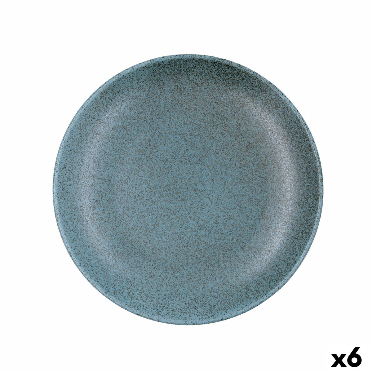 Flat Plate Bidasoa Element Hydrozero Blue Ceramic  25 cm (6 Units)