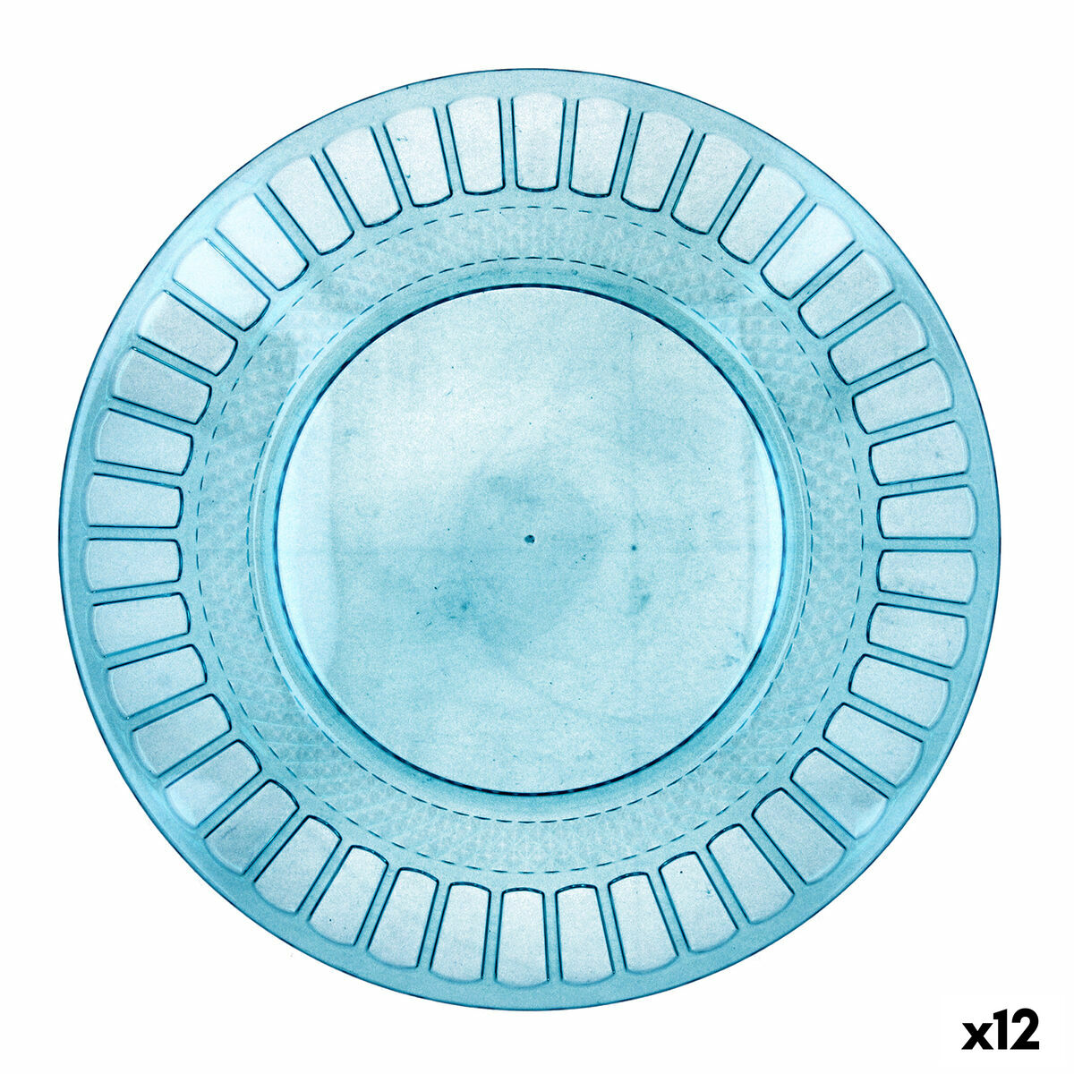 Flat Plate Quid Gaia Turquoise Plastic  26 cm (12 Units)