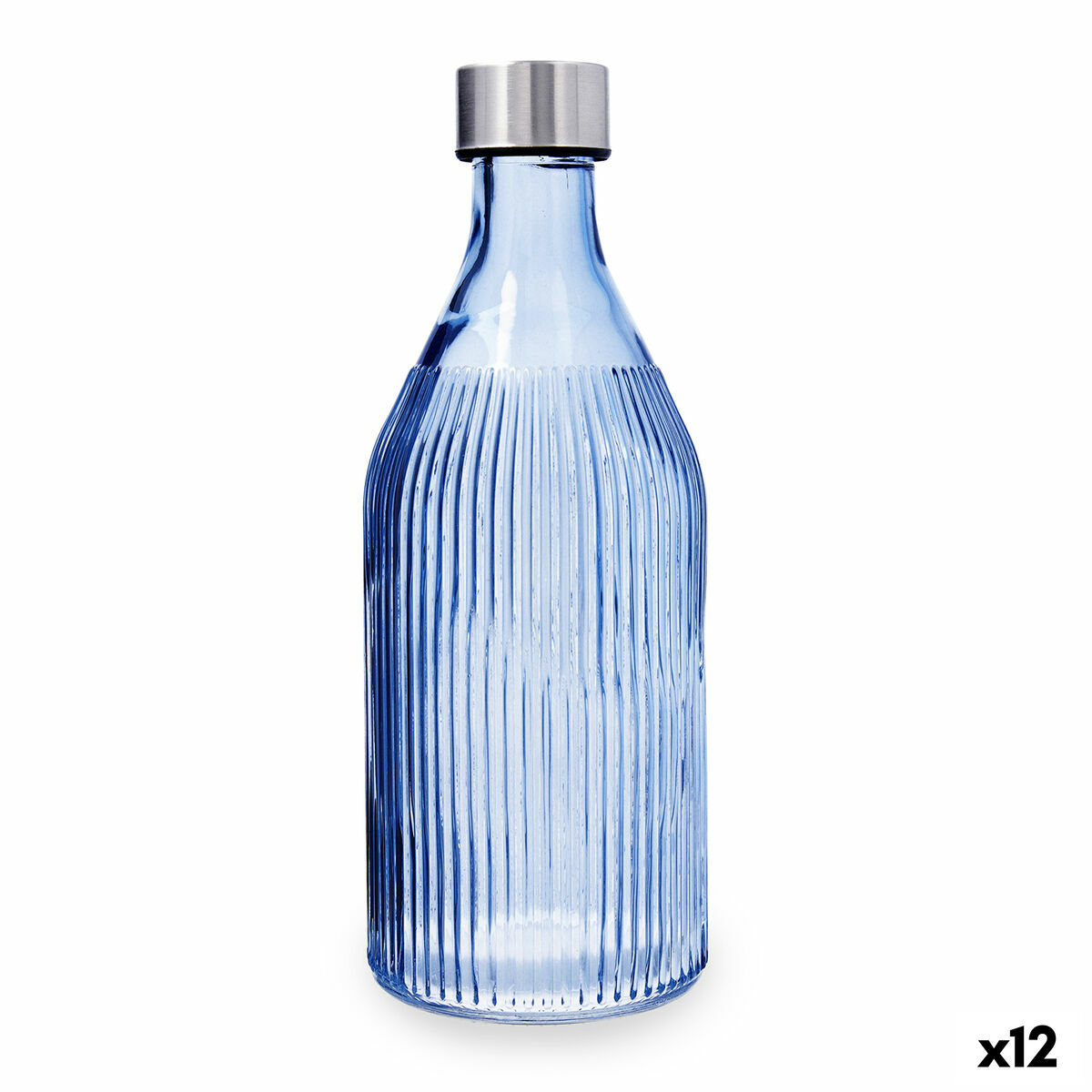 Water bottle Quid Maison Navy Blue Glass 1 L (12 Units)