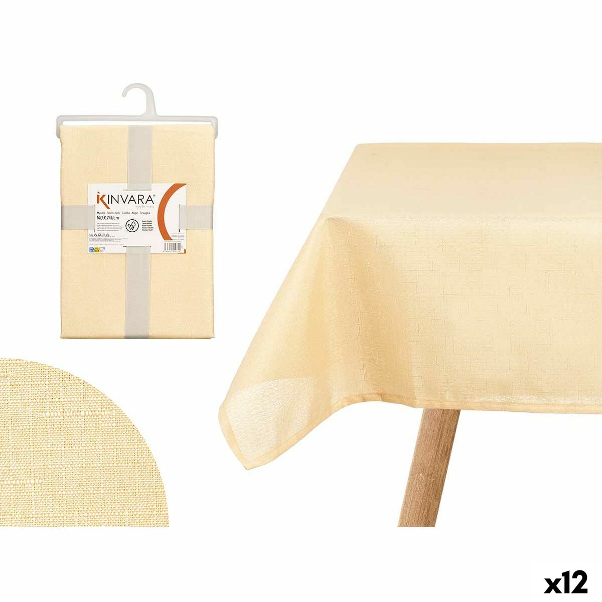Tablecloth Kinvara NM40215-C5 3 Beige 140 x 240 cm (12 Units) Tablecloth Kinvara NM40215-C5 3 Beige 140 x 240 cm (12 Units)
