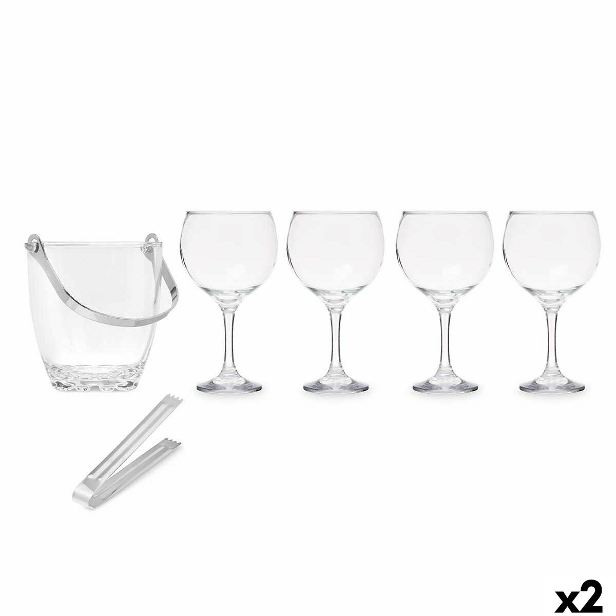 Ice Bucket Vivalto 11444 Transparent Metal Crystal 14,5 x 12 x 12,5 cm 4x (10,5 x 20 cm) Wine glasses (2 Units) Ice Bucket Vivalto 11444 Transparent Metal Crystal 14,5 x 12 x 12,5 cm 4x (10,5 x 20 cm) Wine glasses (2 Units)