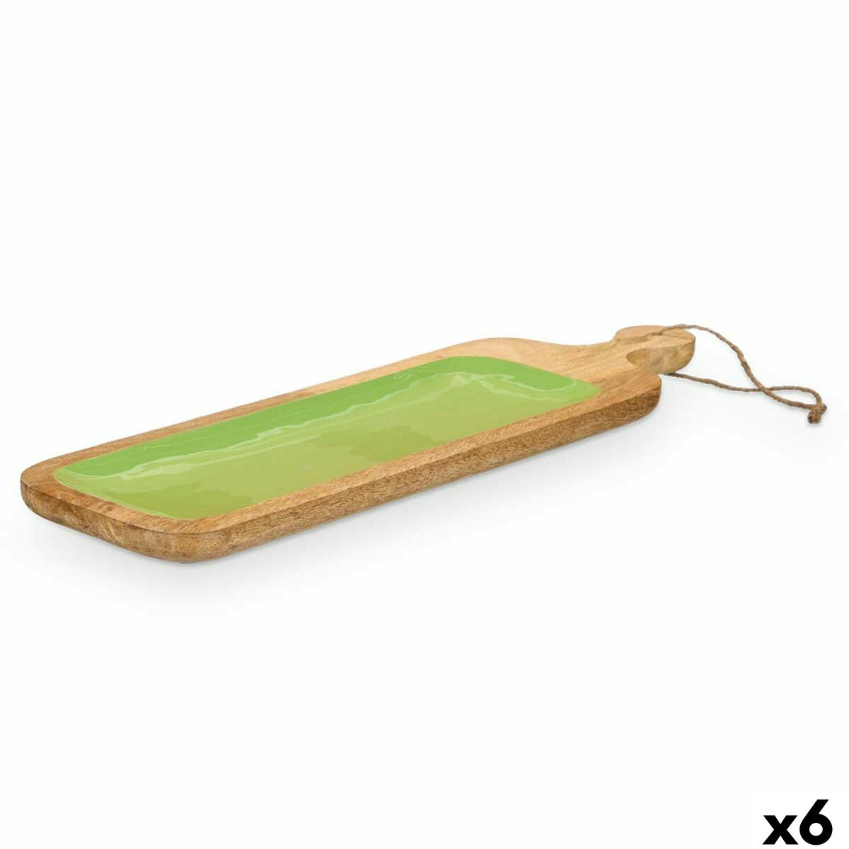 Snack tray MALI-798 G Green 50,7 x 3 x 14 cm (6 Units)