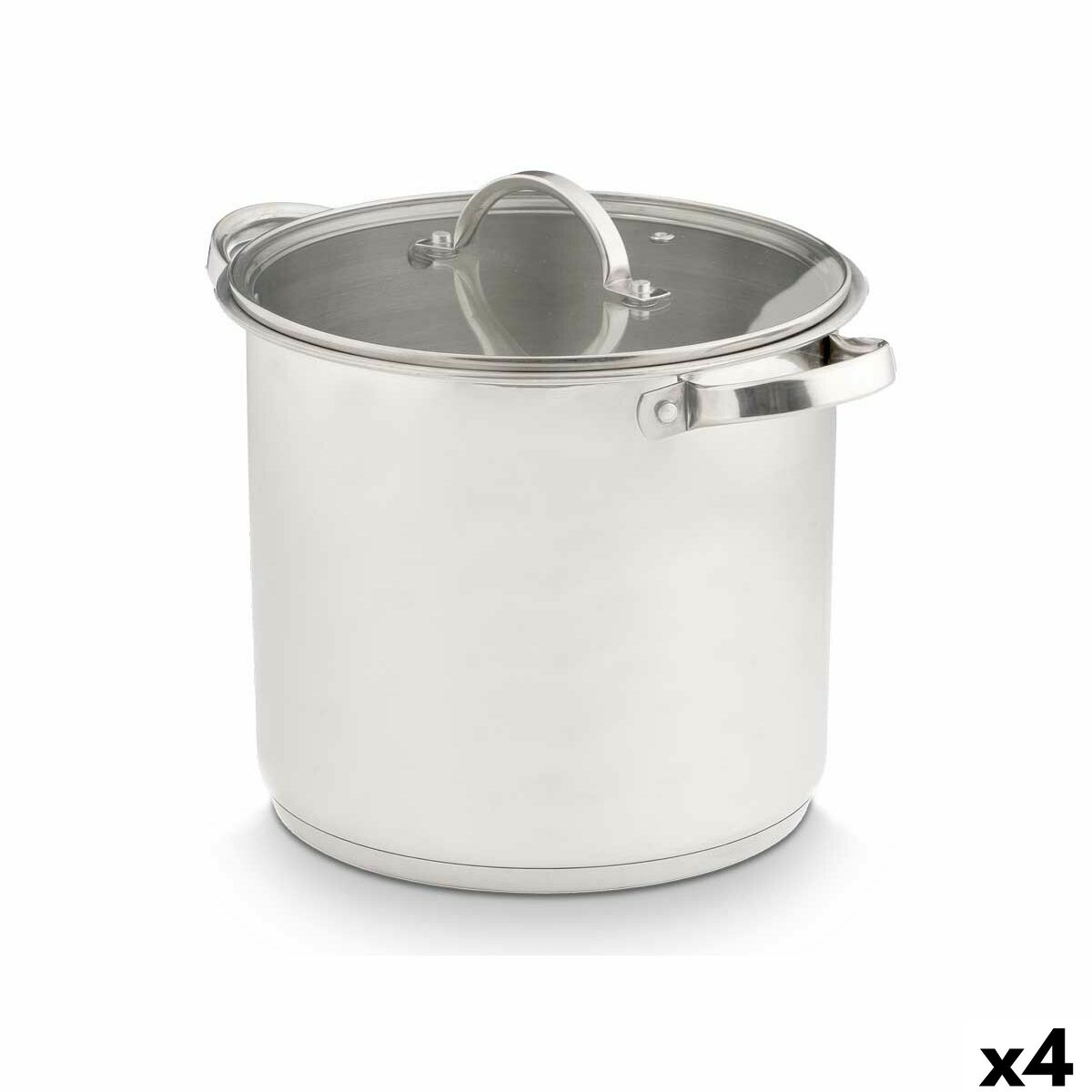 Casserole with glass lid Kinvara 17396 Silver 31 x 25 x 24 cm Induction (4 Units)