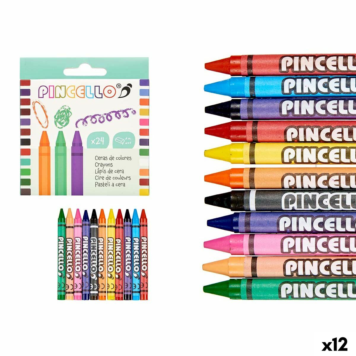 Coloured crayons Pincello 45928 (12 Units) Coloured crayons Pincello 45928 (12 Units)