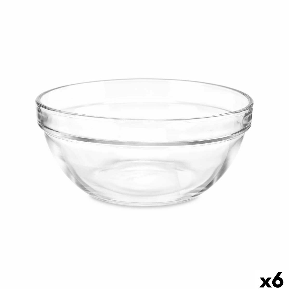 Mixing Bowl Vivalto 76760 Transparent Glass 14 x 6,5 x 14 cm 6 Units Mixing Bowl Vivalto 76760 Transparent Glass 14 x 6,5 x 14 cm 6 Units