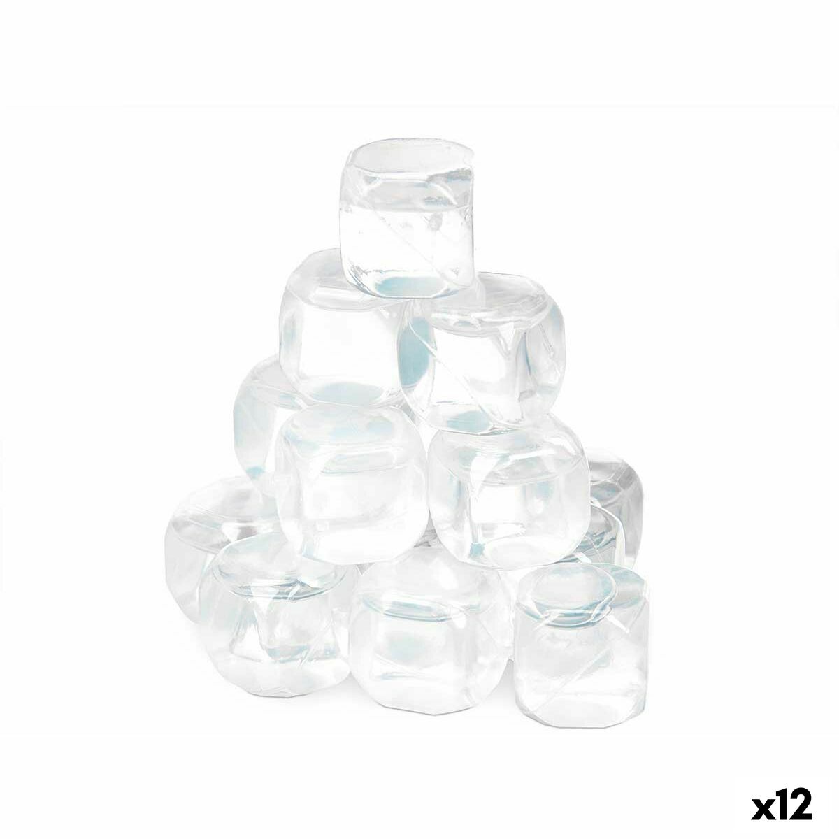 Reusable cooling cubes Leknes TK22008 Transparent Polyethylene Distilled water 6,5 x 16 x 6,5 cm 18 Pieces (12 Units)