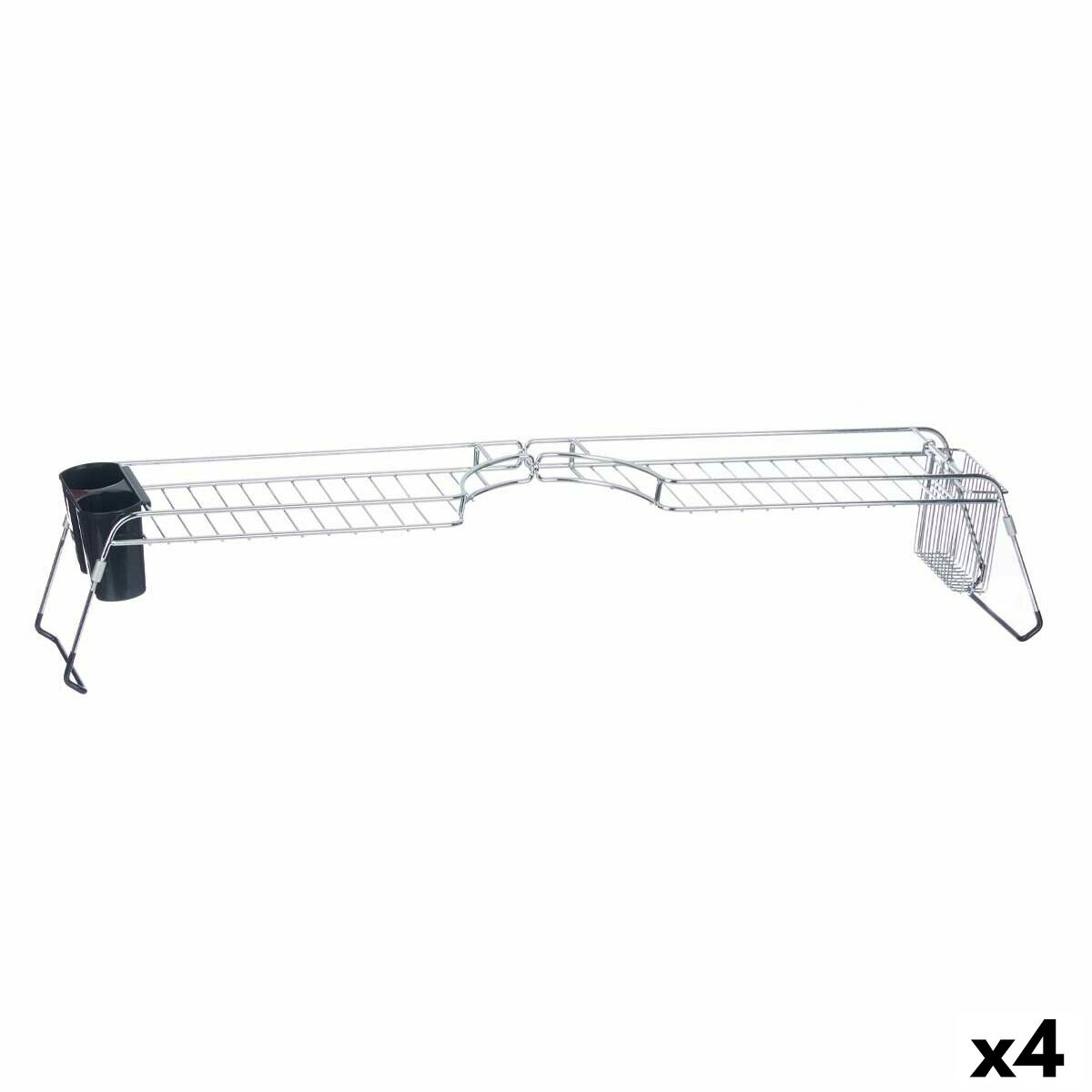 Extendable Dish Drainer for Sink Kinvara W3422A-1 Black Silver Metal polypropylene 44 x 11 x 16 cm (4 Units) Extendable Dish Drainer for Sink Kinvara W3422A-1 Black Silver Metal polypropylene 44 x 11 x 16 cm (4 Units)