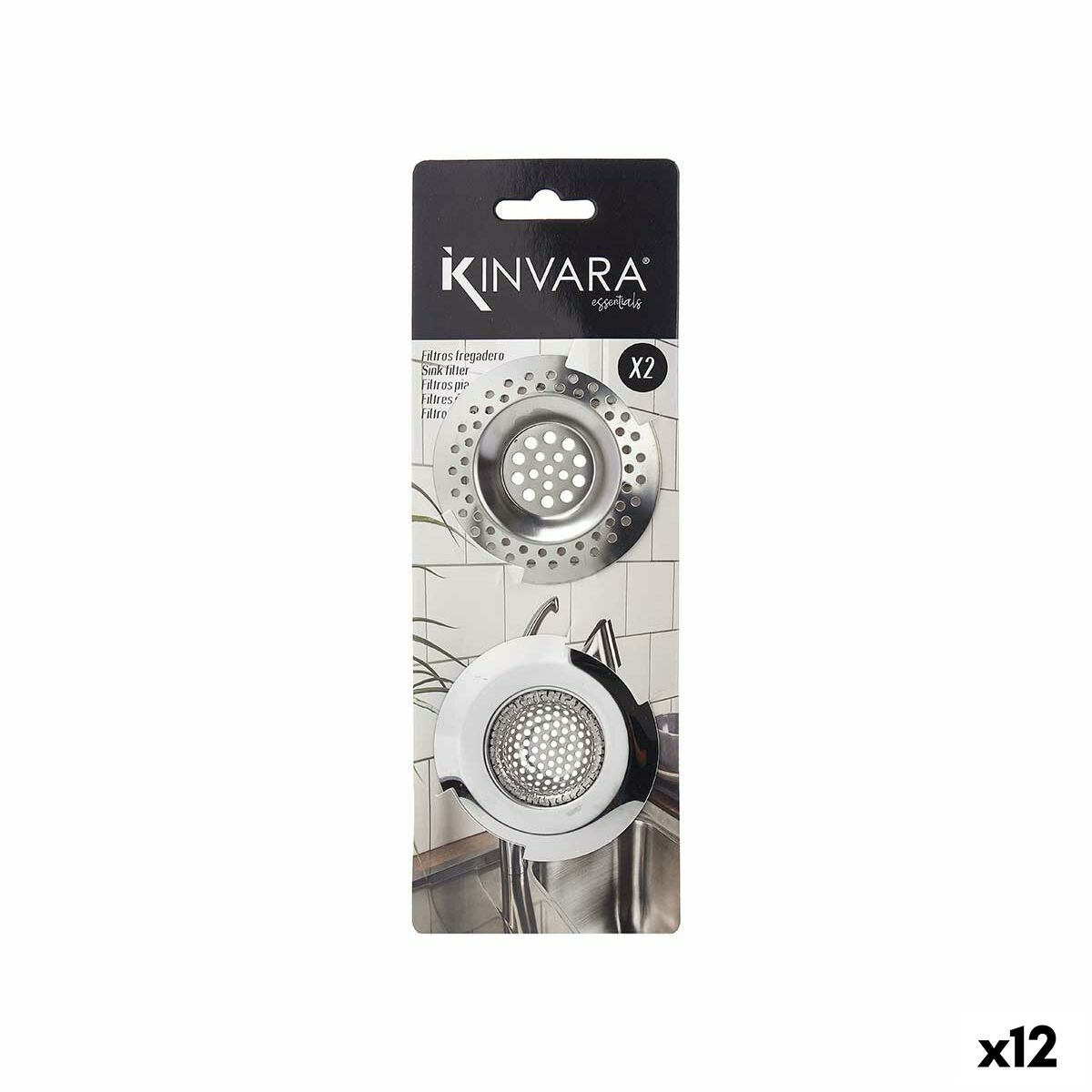 Sink Filters Kinvara Silver Stainless steel 2 Pieces (12 Units) Sink Filters Kinvara Silver Stainless steel 2 Pieces (12 Units)