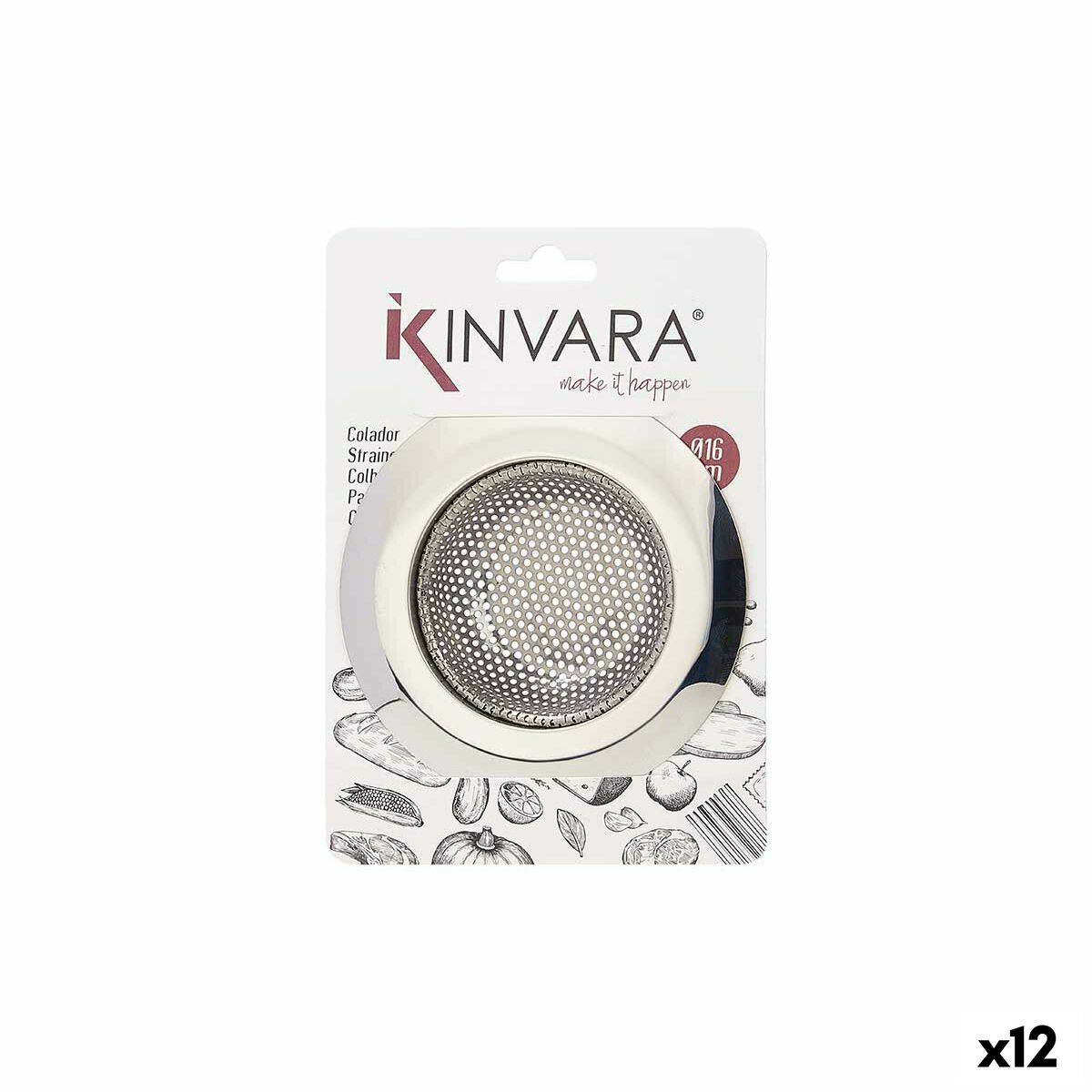 Sink Filter Kinvara Silver Stainless steel 16 cm (12 Units) Sink Filter Kinvara Silver Stainless steel 16 cm (12 Units)