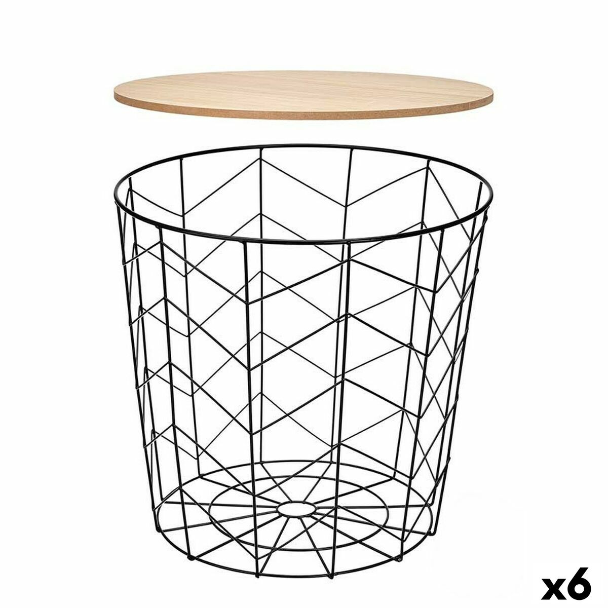 Side table Gift Decor Brown Black 39,5 x 37 x 39,5 cm (6 Units)