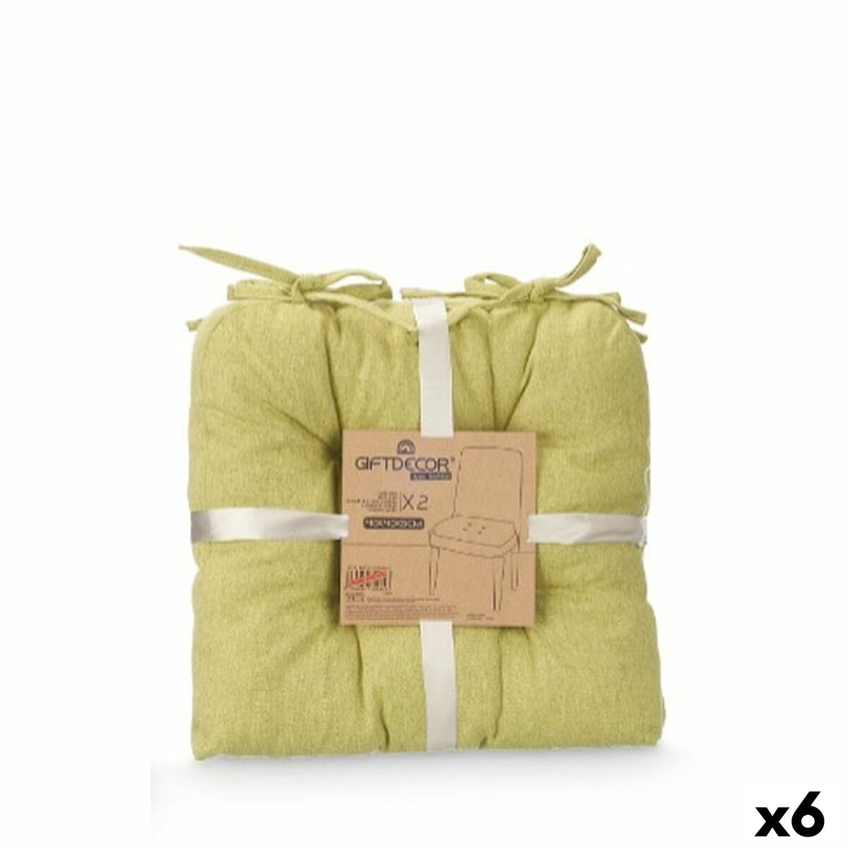 Set of cushions Gift Decor Green 40 x 40 x 7 cm 2 Pieces (6 Units) Set of cushions Gift Decor Green 40 x 40 x 7 cm 2 Pieces (6 Units)
