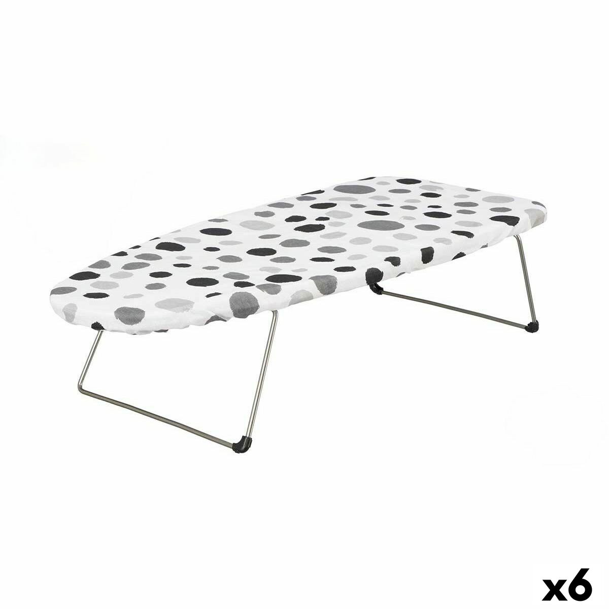 Ironing board Kipit White Black Metal Cloth Points Tablecloth (6 Units) Ironing board Kipit White Black Metal Cloth Points Tablecloth (6 Units)
