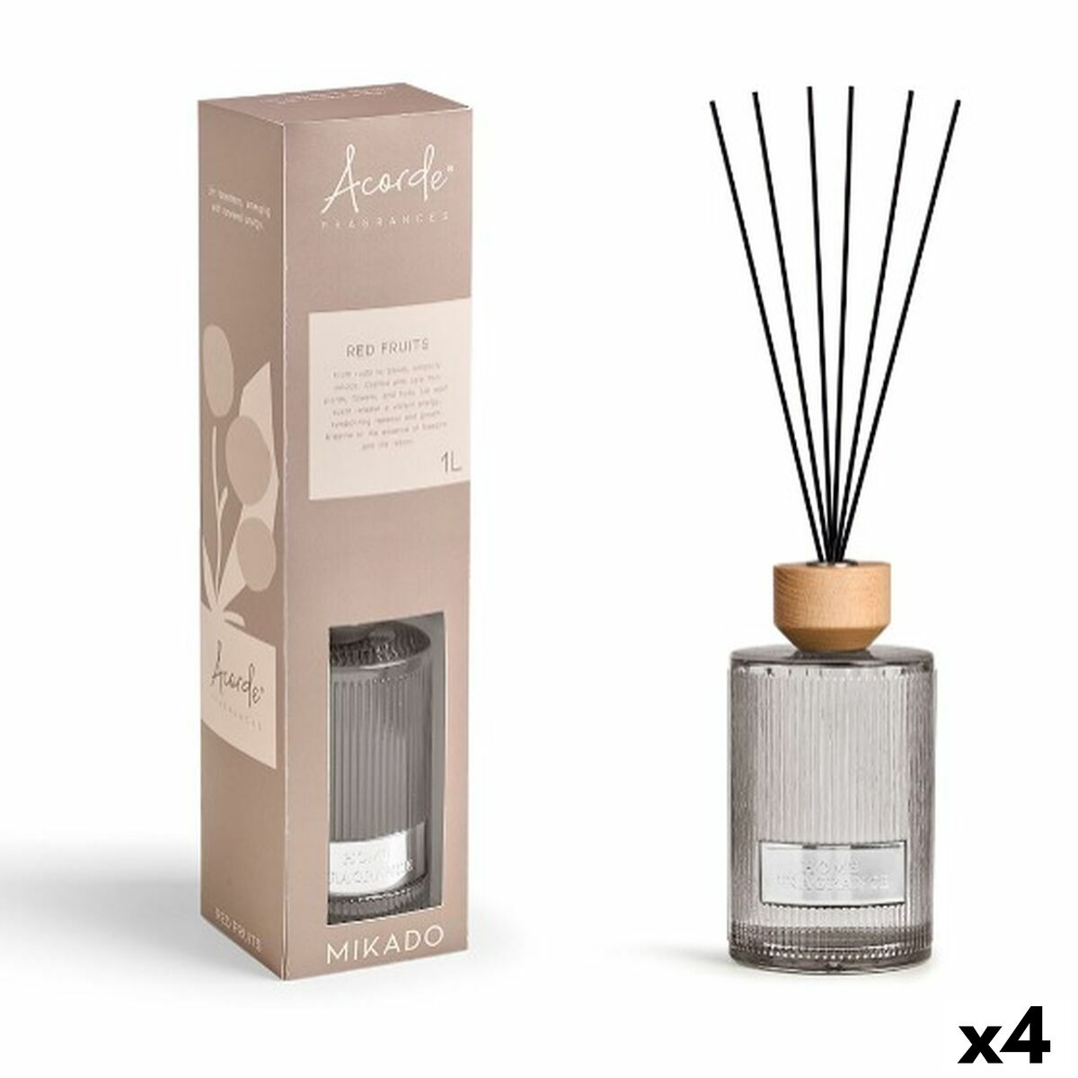 Perfume Sticks Acorde RED FRUITS 1 L (4 Units) Perfume Sticks Acorde RED FRUITS 1 L (4 Units)