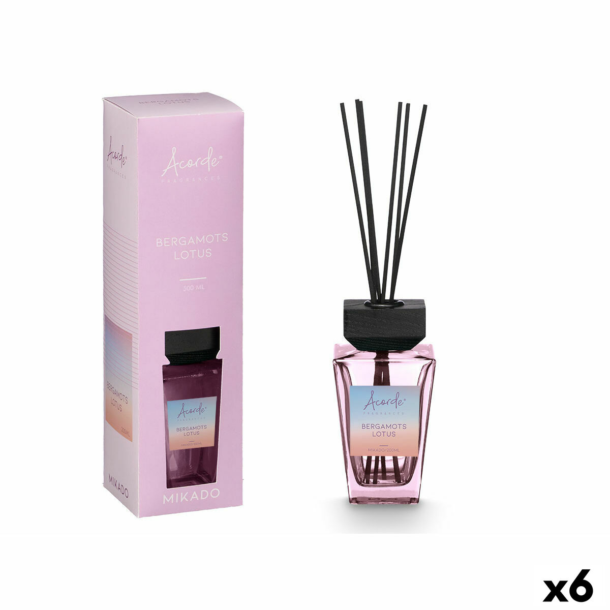 Perfume Sticks Acorde BERGAMOTS LOTUS 500 ml (6 Units)