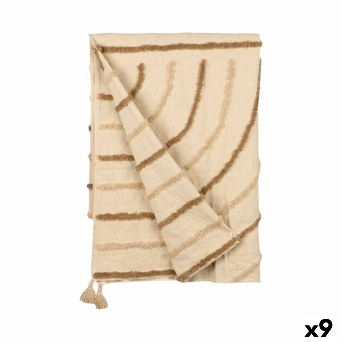 Bedspread (quilt) Gift Decor Brown 220 x 150 cm Stripes (9Units) Bedspread (quilt) Gift Decor Brown 220 x 150 cm Stripes (9Units)