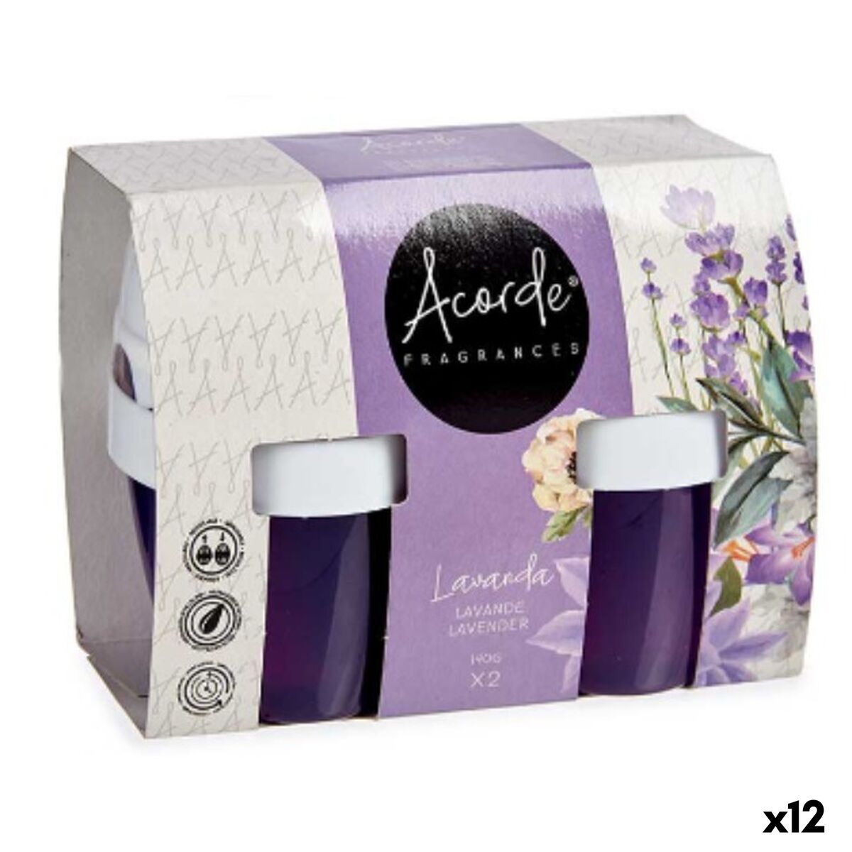 Air Freshener Set Acorde Lavendar 2 Pieces (12 Units)