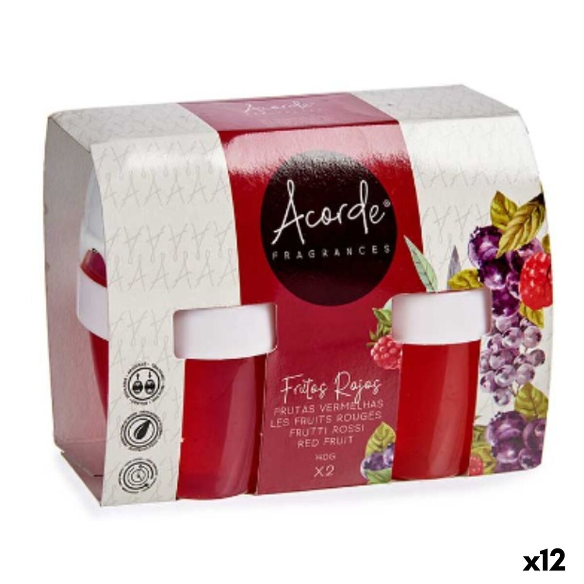 Air Freshener Set Acorde Red fruits 2 Pieces (12 Units)