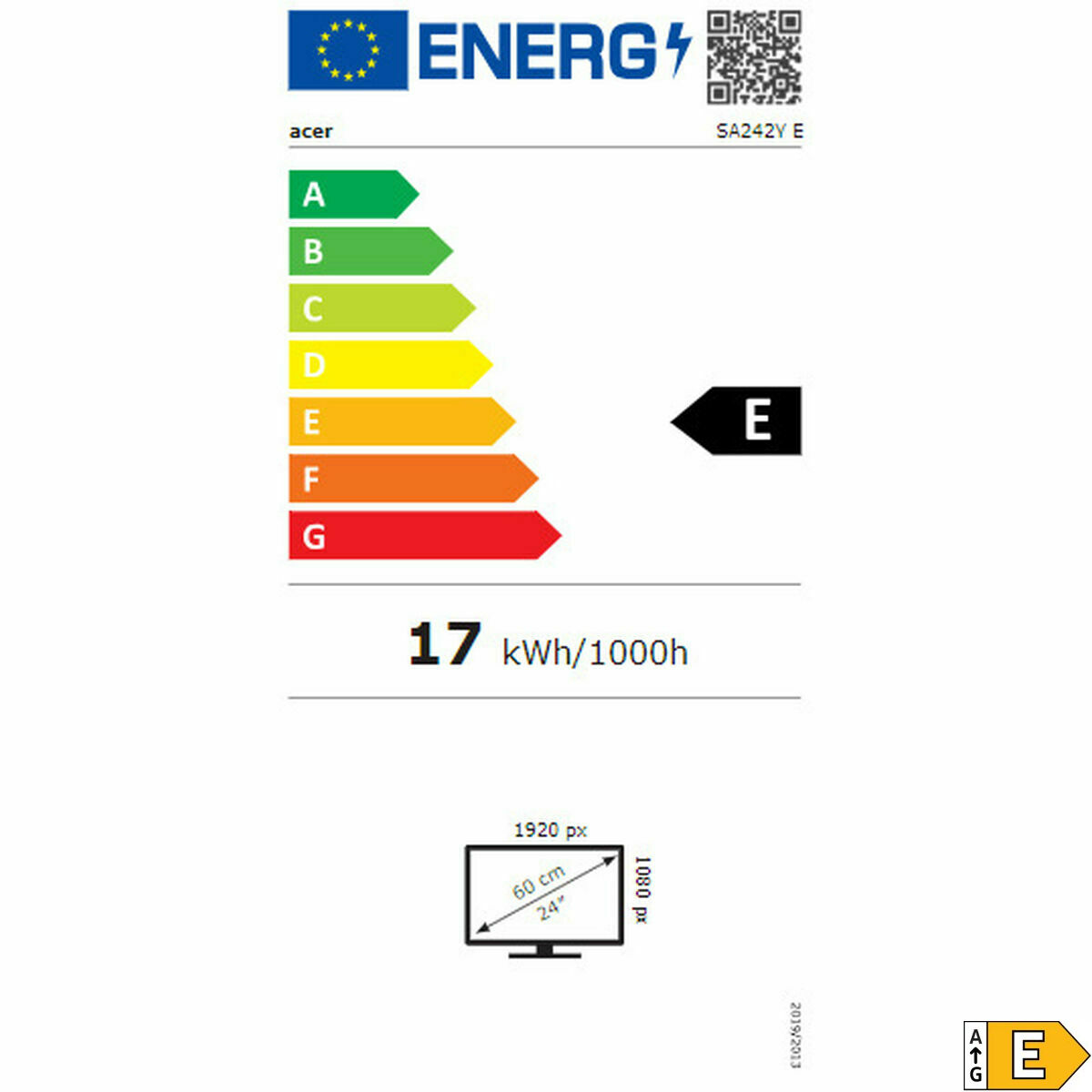 Monitor Acer UM.QS2EE.E09 Full HD 23,8″