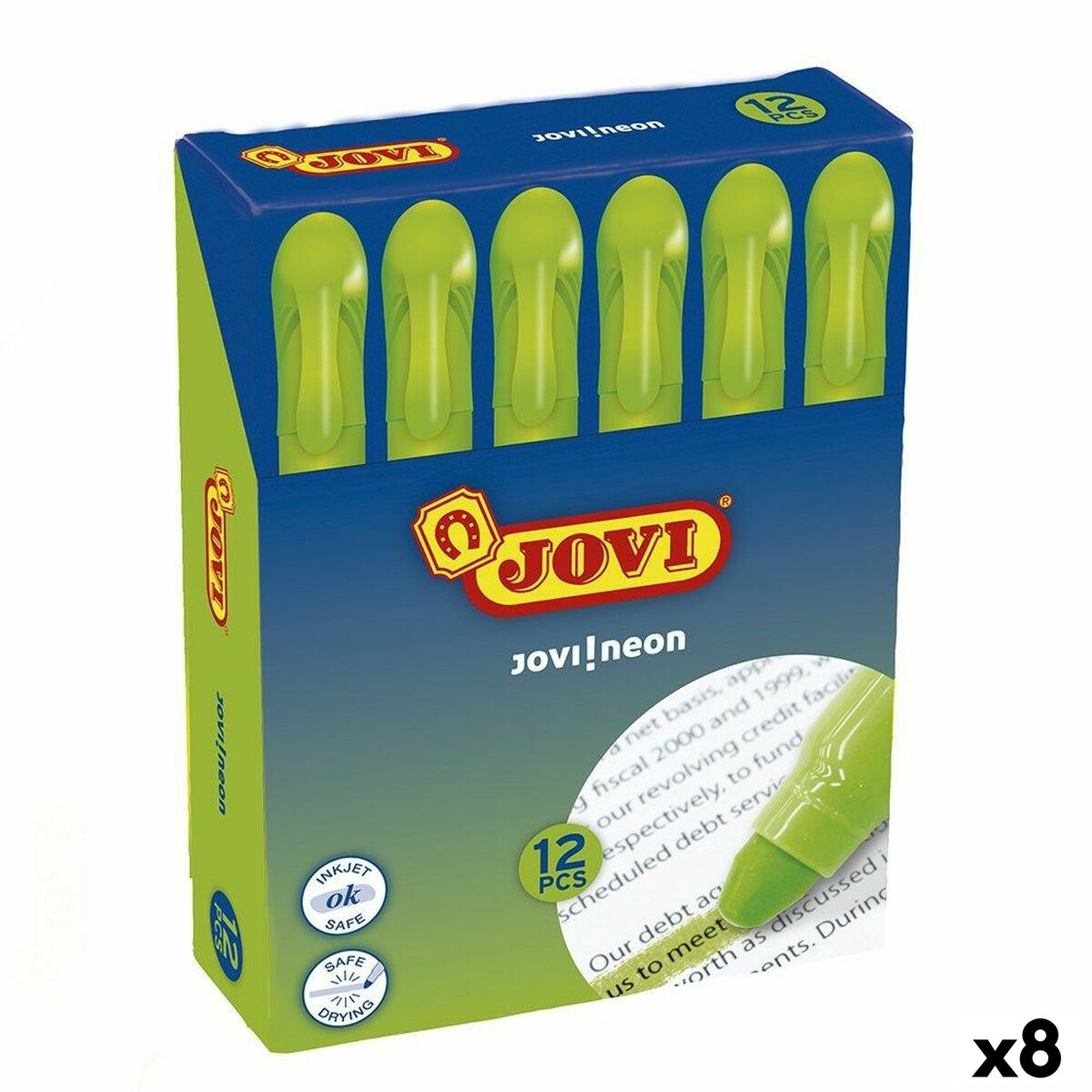 Fluorescent Marker Set Jovi JOVI!NEON Green 12 Pieces (8 Units) Fluorescent Marker Set Jovi JOVI!NEON Green 12 Pieces (8 Units)