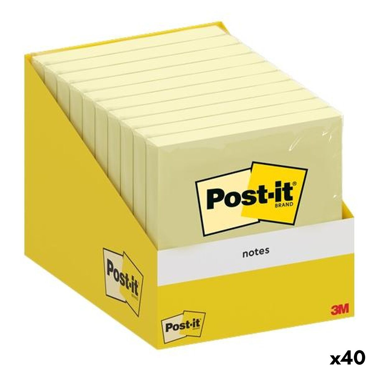 Sticky Notes Post-it Yellow 76 x 76 mm 10 Pieces (40 Units)