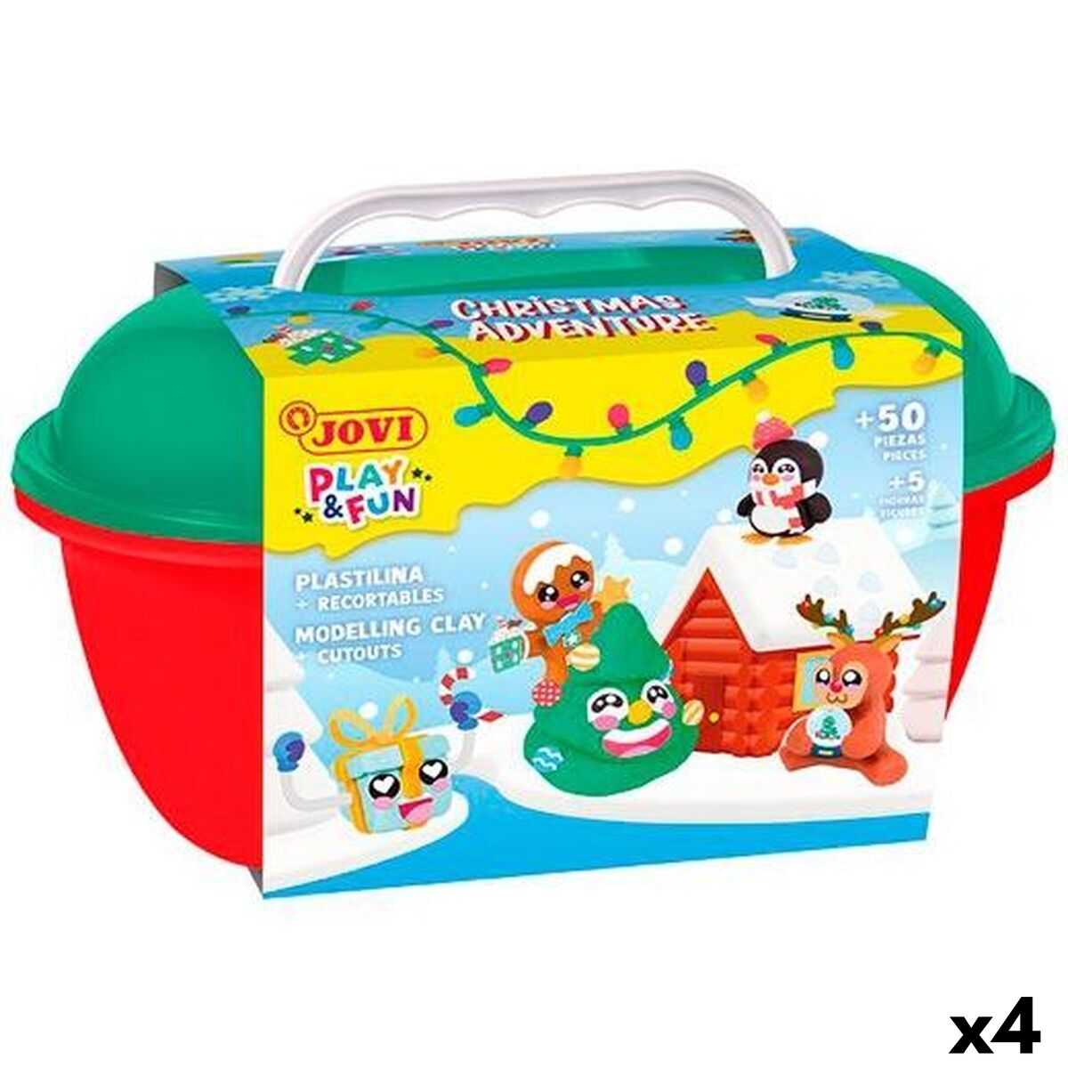 Modelling Clay Game Jovi PLAY&FUN Christmas Adventure Multicolour (4 Units)
