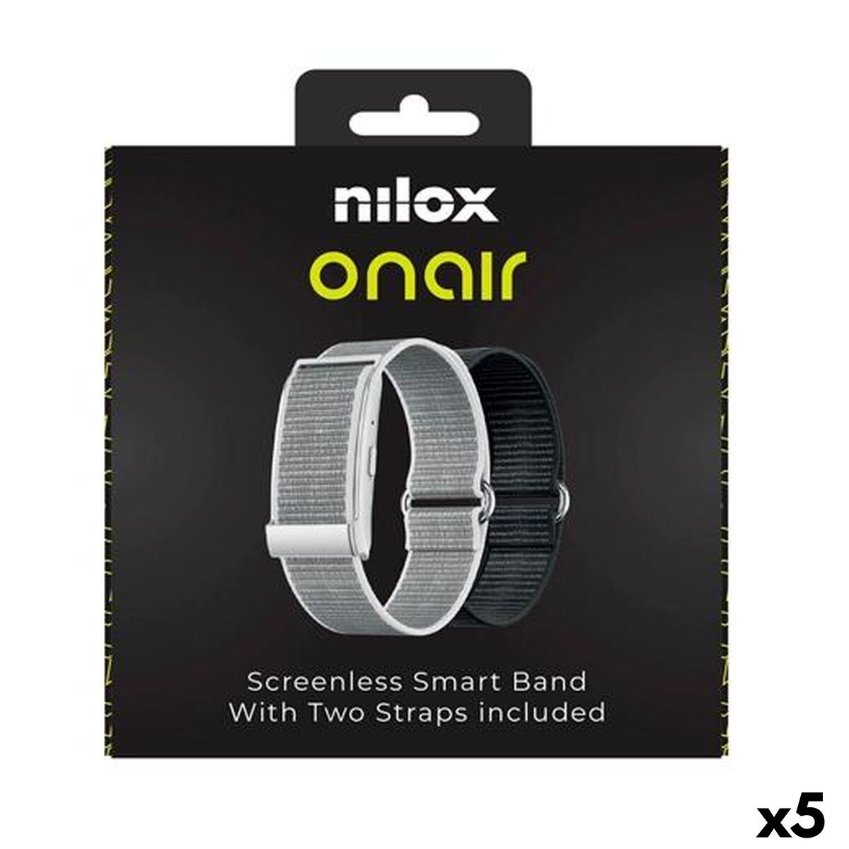 Activity Bangle Nilox ONAIR Black Silver (5 Units) Activity Bangle Nilox ONAIR Black Silver (5 Units)