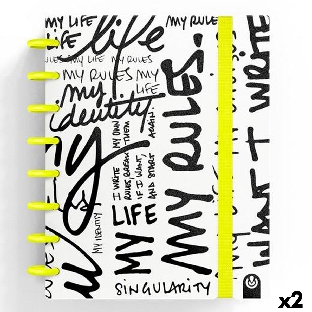 Notebook Carchivo INGENIOX EDIT MY LIFE Yellow A5 80 Sheets (2 Units)