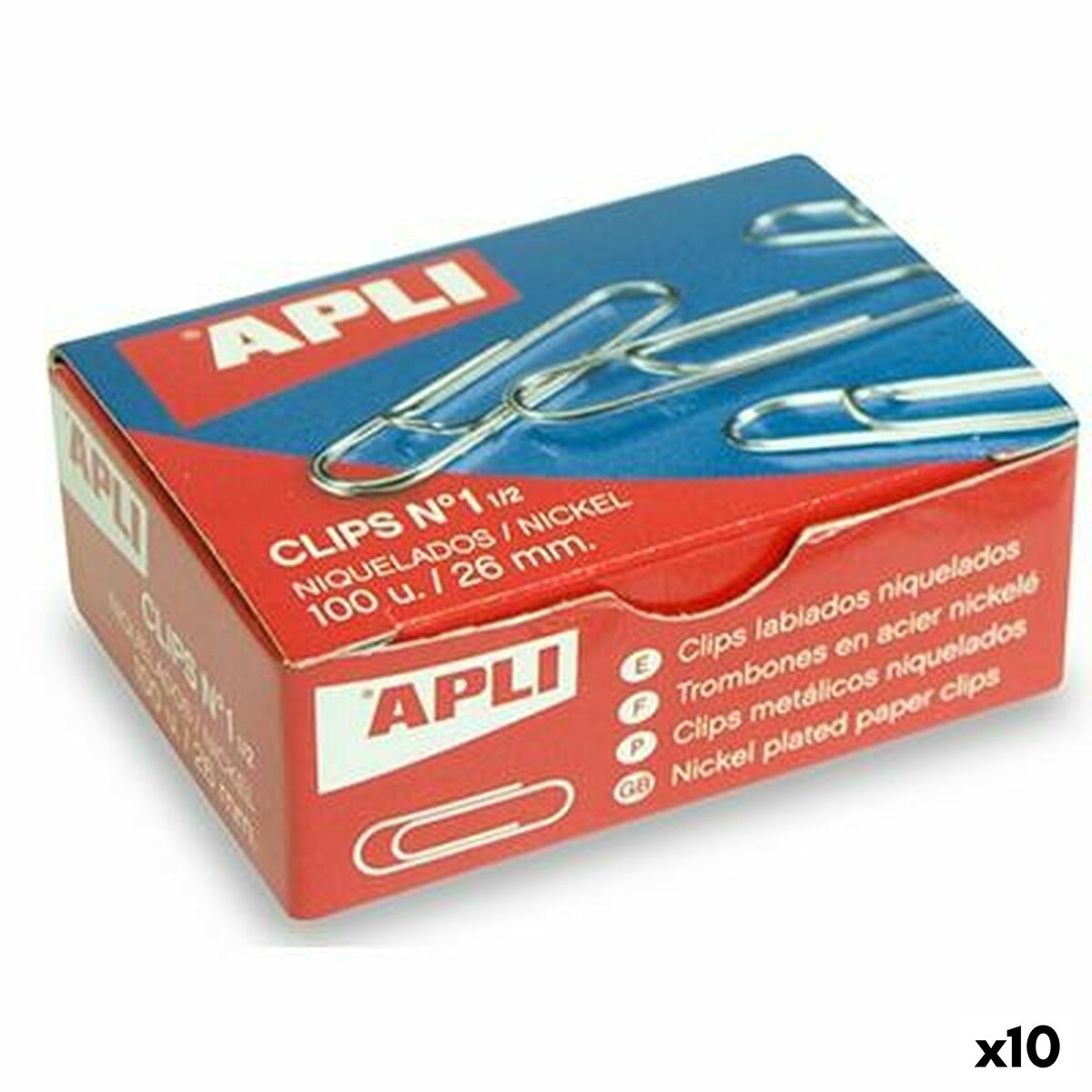 Clips Apli N 1 Silver Metal nickel 26 mm (10 Units)