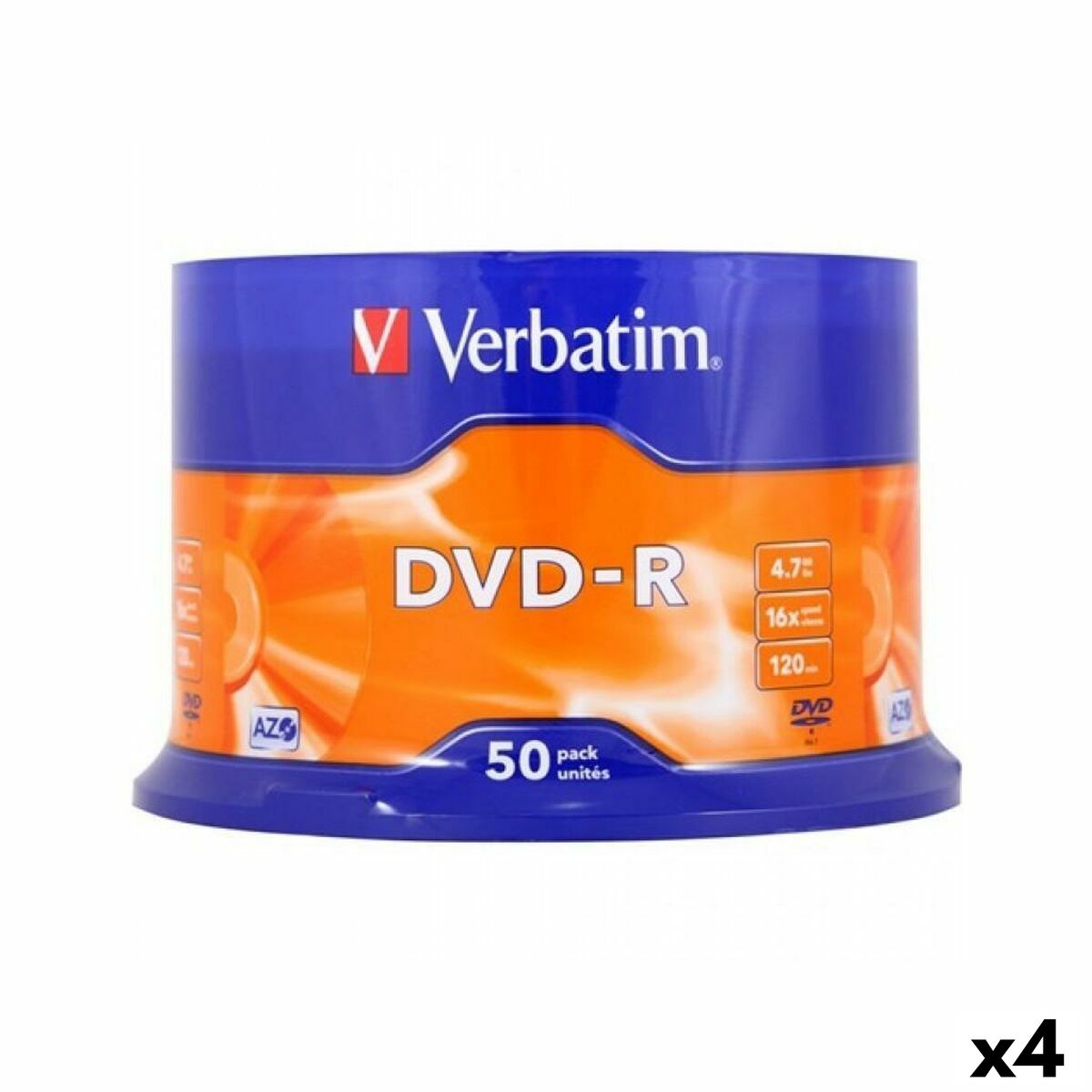 DVD-R Verbatim 4,7 GB 16x 50 Pieces (4 Units) DVD-R Verbatim 4,7 GB 16x 50 Pieces (4 Units)