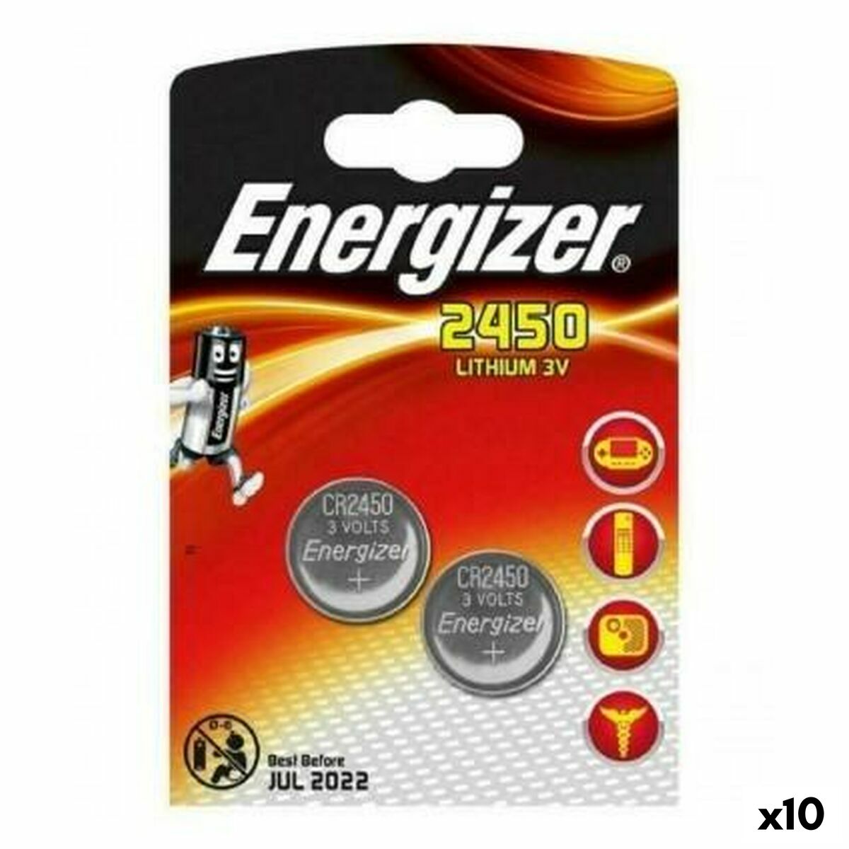 Lithium Button Batteries Energizer 3 V CR2450 (10 Units) Lithium Button Batteries Energizer 3 V CR2450 (10 Units)