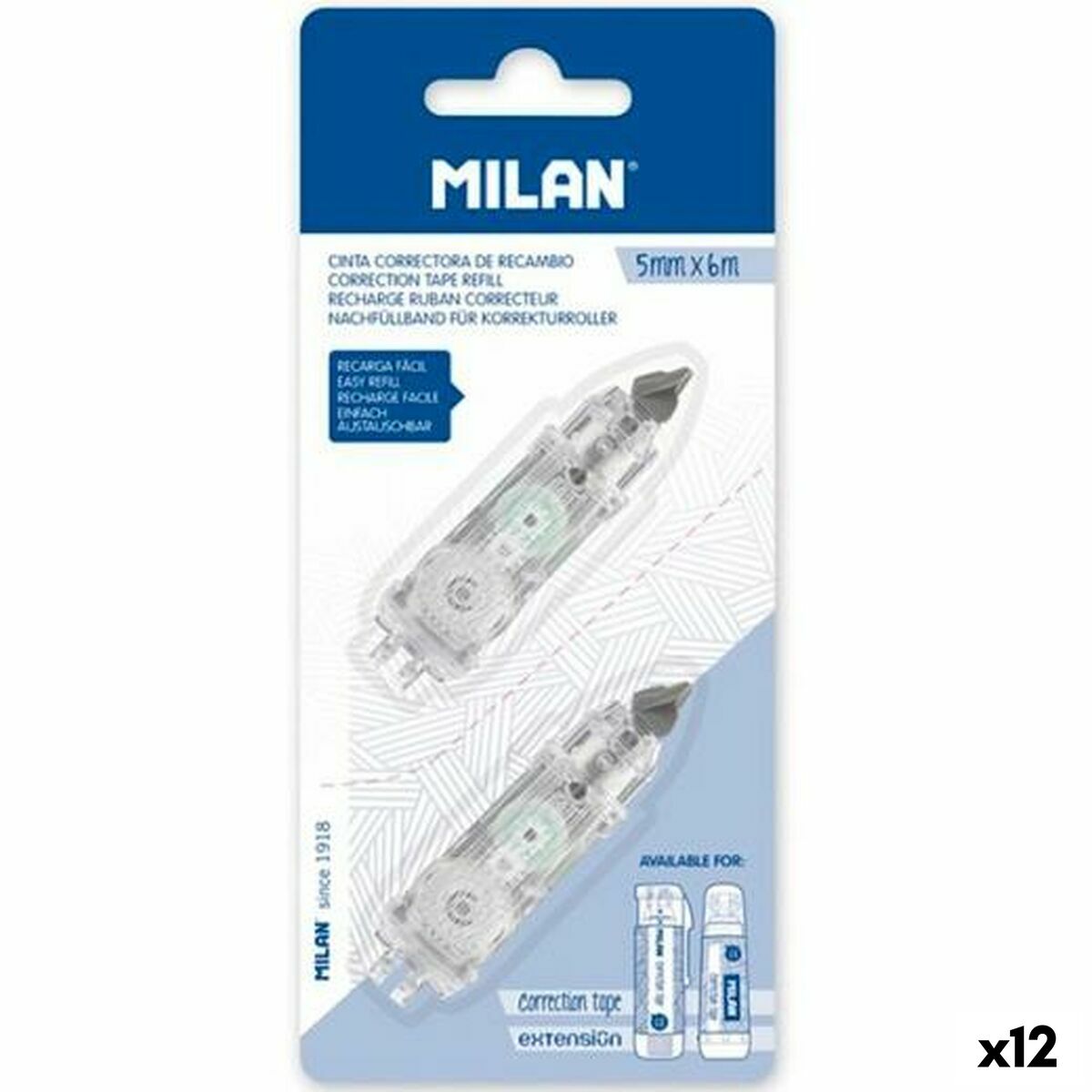 Correction Tape Milan (2 Pieces) (12 Units) Correction Tape Milan (2 Pieces) (12 Units)
