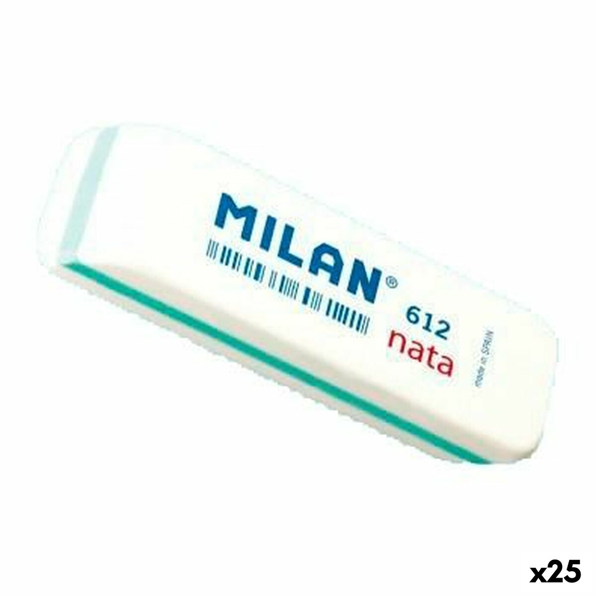 Eraser Set Milan 612 NATA White 7,8 x 2,3 x 1,2 cm 12 Pieces (25 Units) Eraser Set Milan 612 NATA White 7,8 x 2,3 x 1,2 cm 12 Pieces (25 Units)