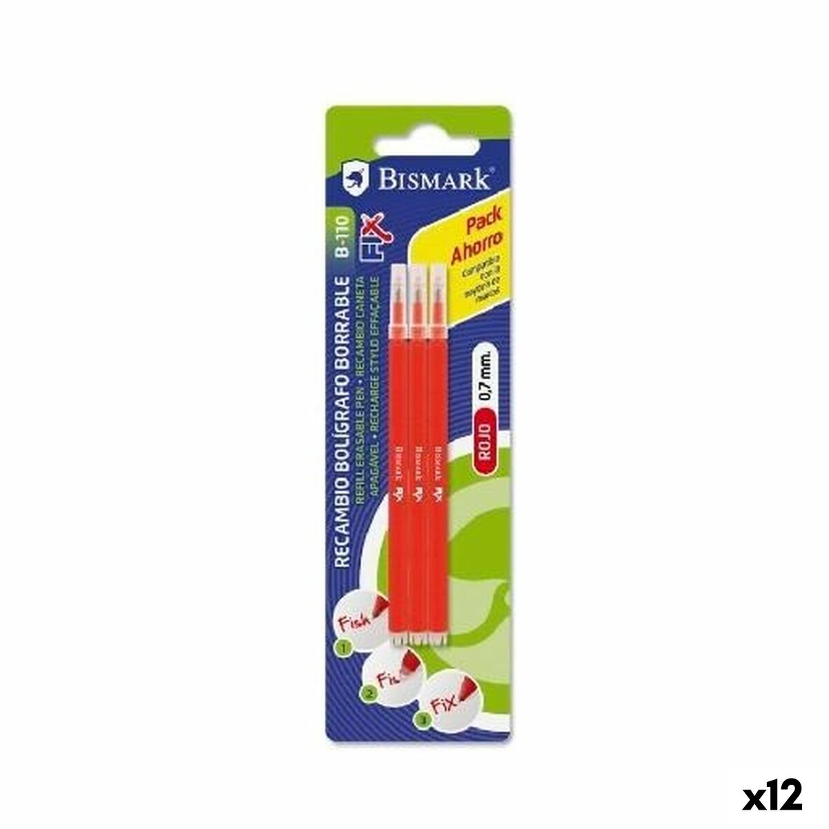 Refill for ballpoint pen Bismark B-110 Red 0,7 mm (12 Units) Refill for ballpoint pen Bismark B-110 Red 0,7 mm (12 Units)