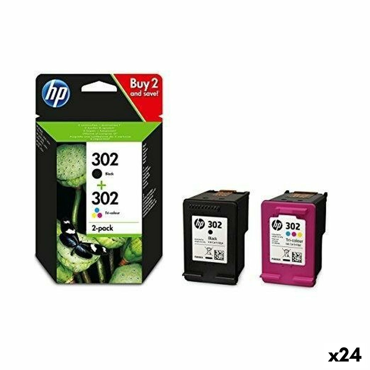 Original Ink Cartridge HP Officejet 3830 – N 302 (F6U66AE + F6U65AE) Yellow (24 Units) Original Ink Cartridge HP Officejet 3830 – N 302 (F6U66AE + F6U65AE) Yellow (24 Units)