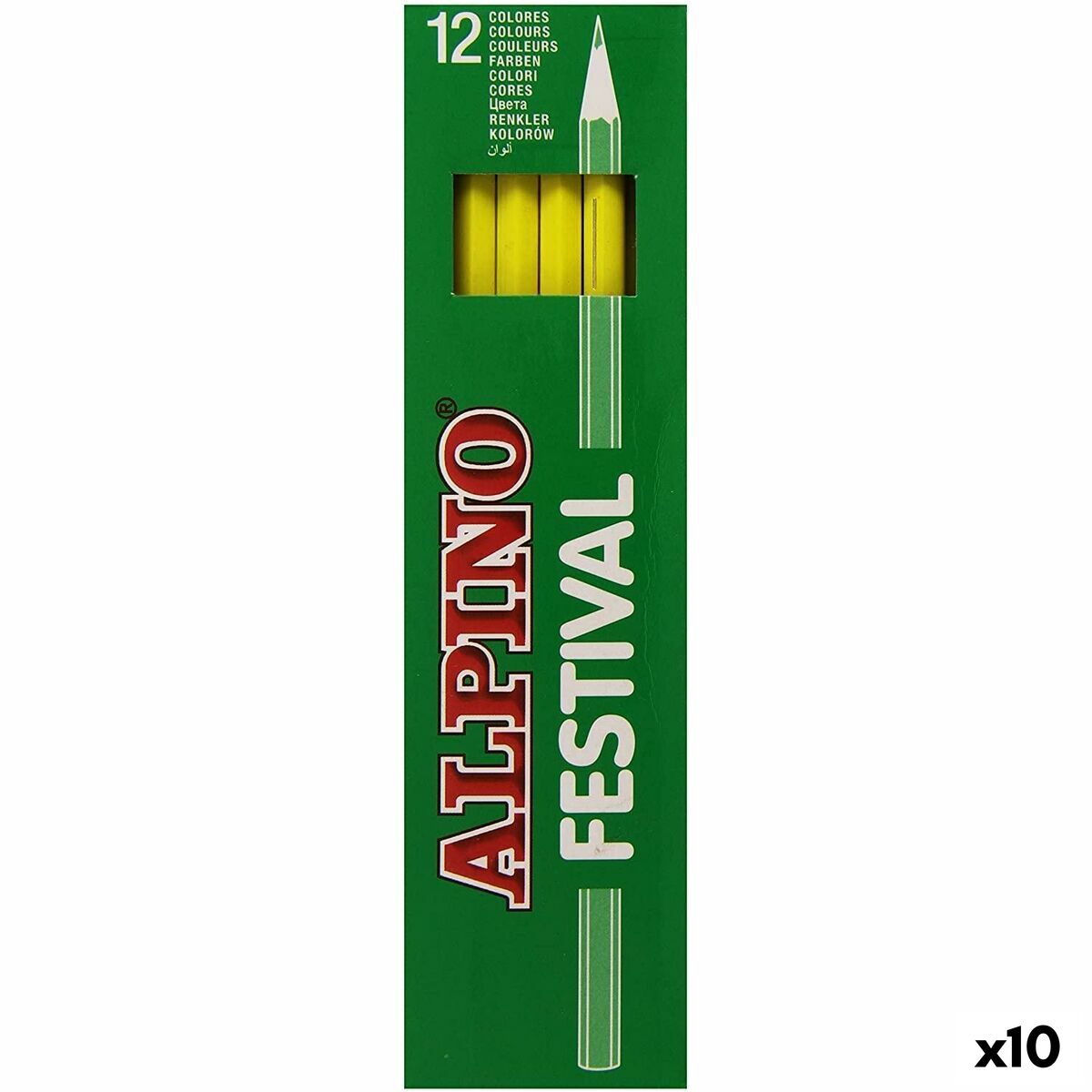 Colouring pencils Alpino Festival Yellow 12 Pieces (10 Units) Colouring pencils Alpino Festival Yellow 12 Pieces (10 Units)