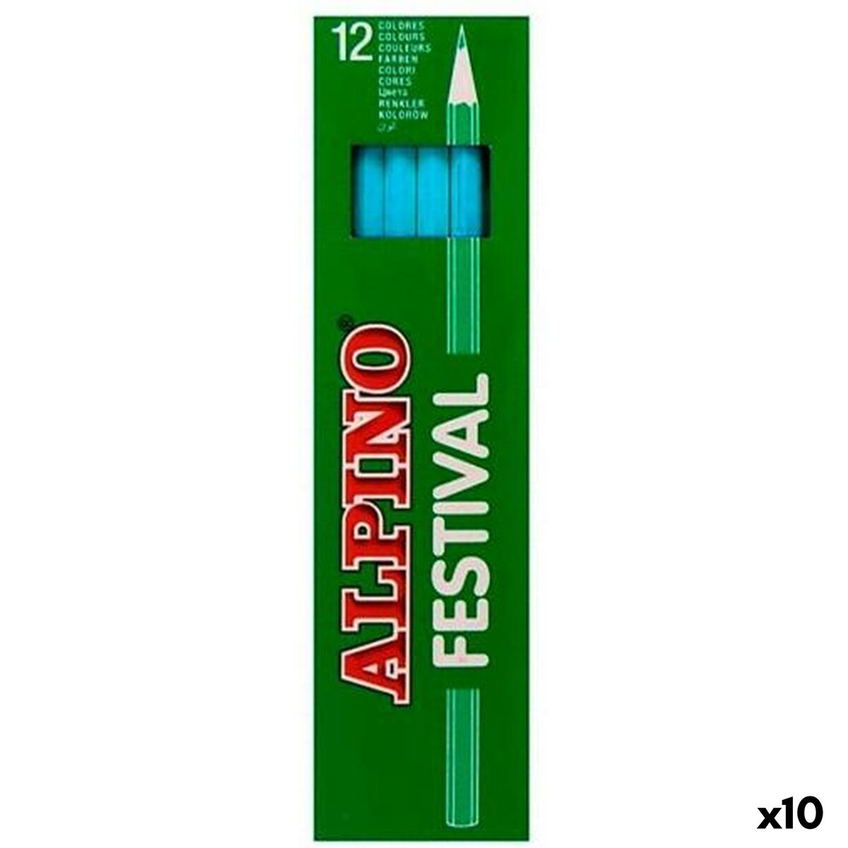 Colouring pencils Alpino Light Blue 12 Pieces (10 Units) Colouring pencils Alpino Light Blue 12 Pieces (10 Units)