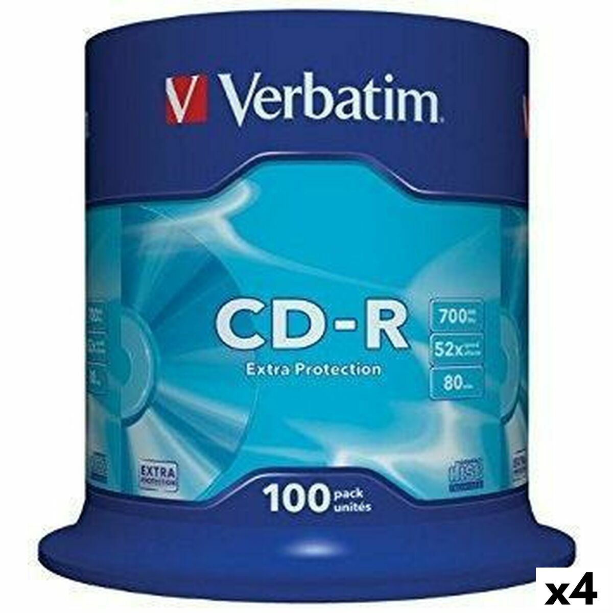CD-R Verbatim Extra Protection 700 MB 52x 100 Pieces (4 Units) CD-R Verbatim Extra Protection 700 MB 52x 100 Pieces (4 Units)
